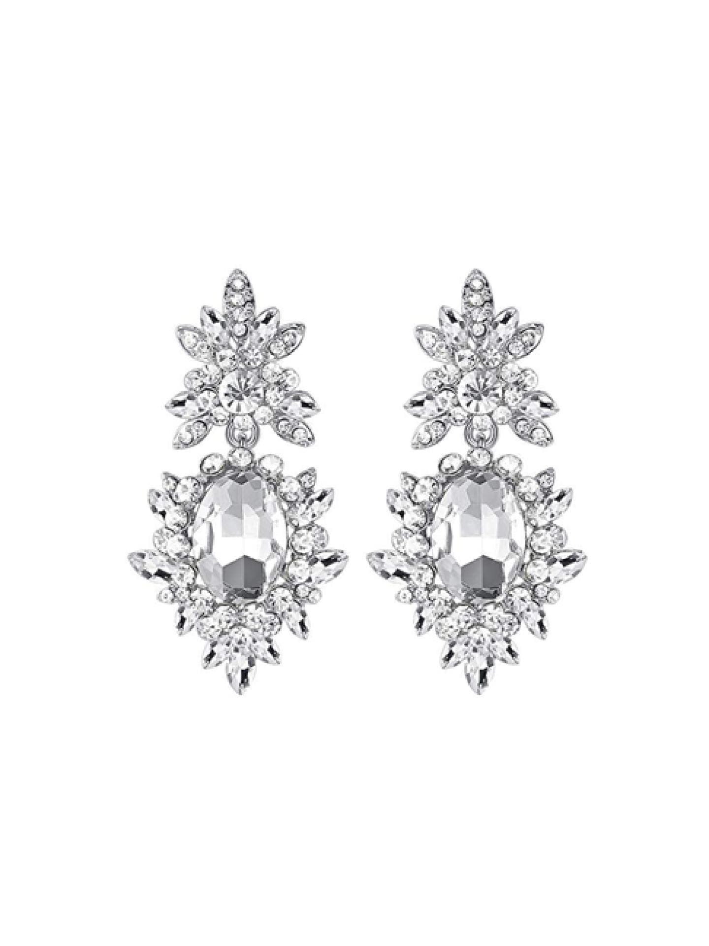 Damen-Ohrringe Blumen-Design kristall 