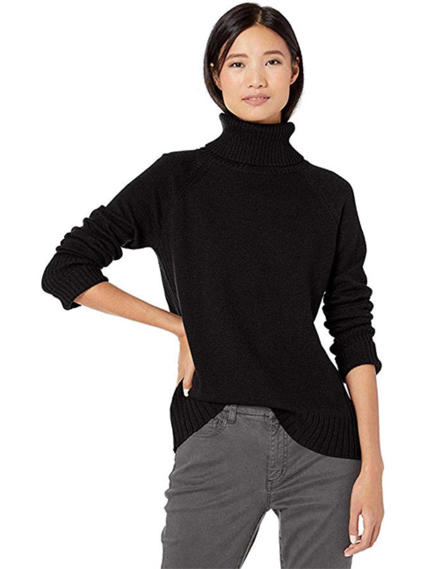 turtleneck wollpullover damen schwarz