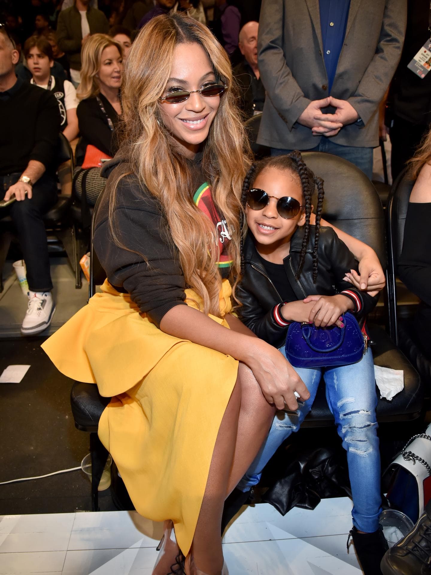 beyonce blue ivy nba game