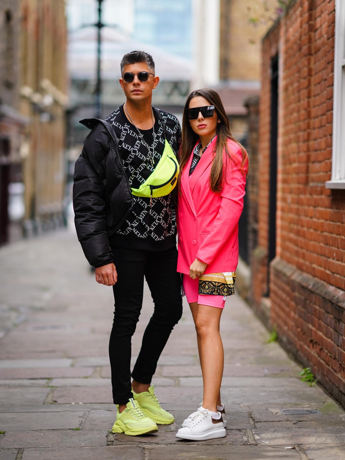 influencer neonpink blazer zweiteiler
