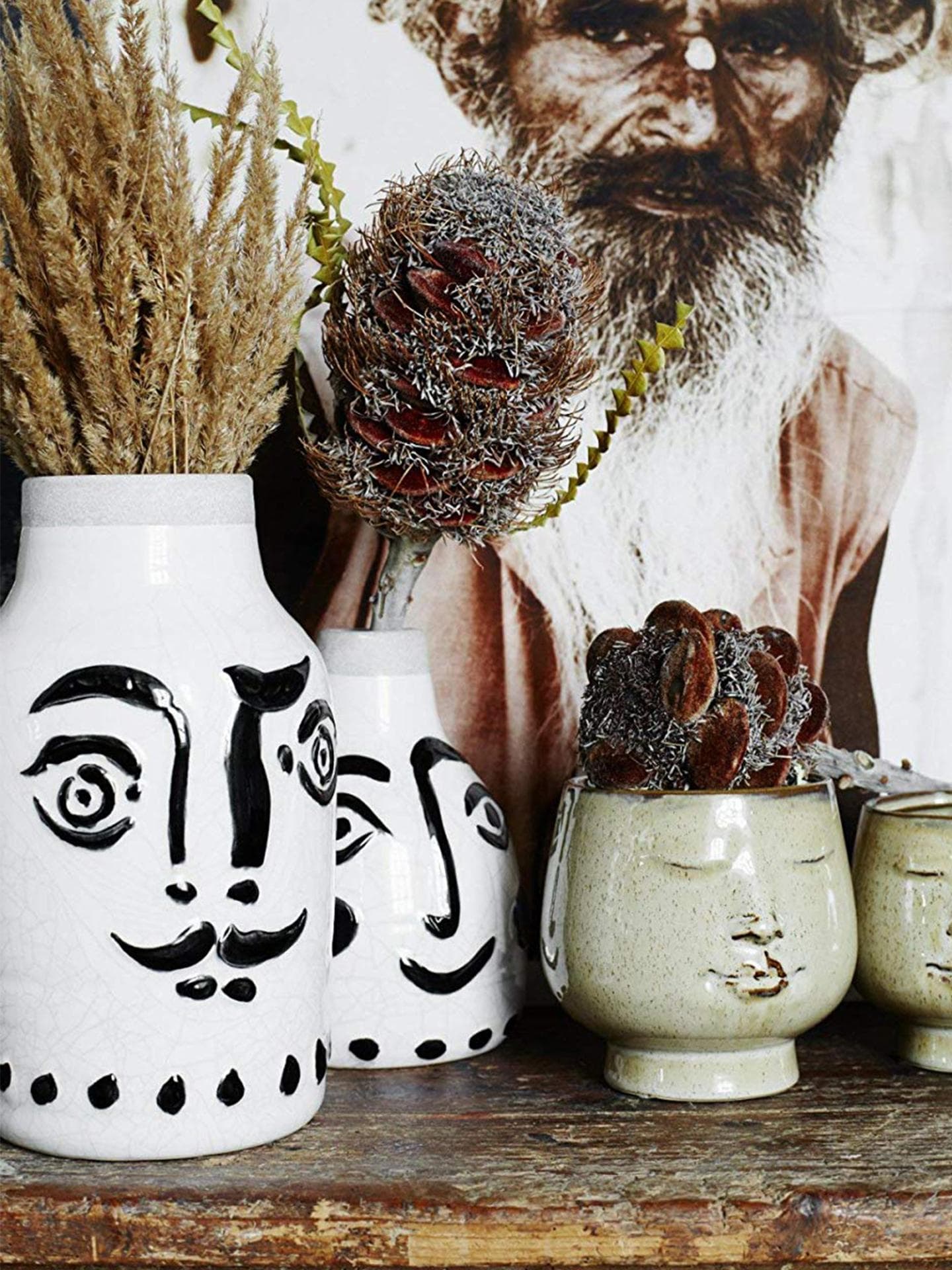 Vase mit Gesicht