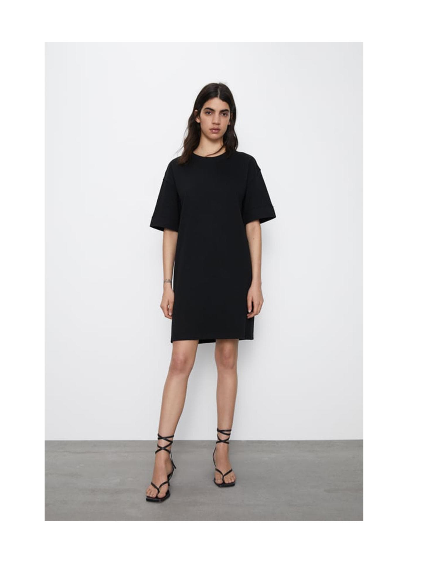 schwarzes Shirt Dress von Zara
