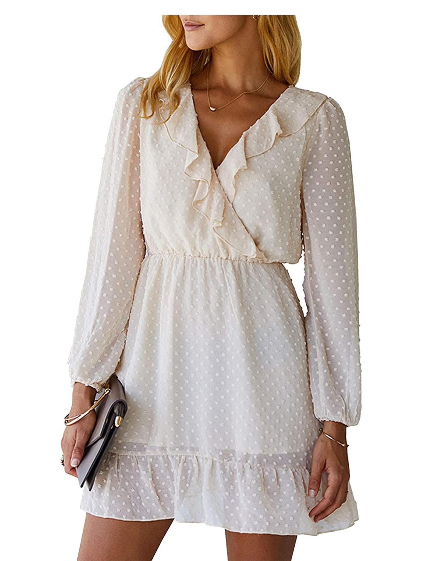 Feminines Rüschenkleid mit langen Ärmeln