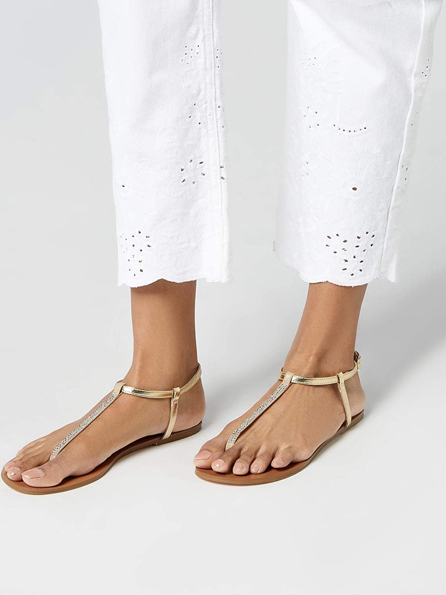 Riemchensandalen mit Glitzer