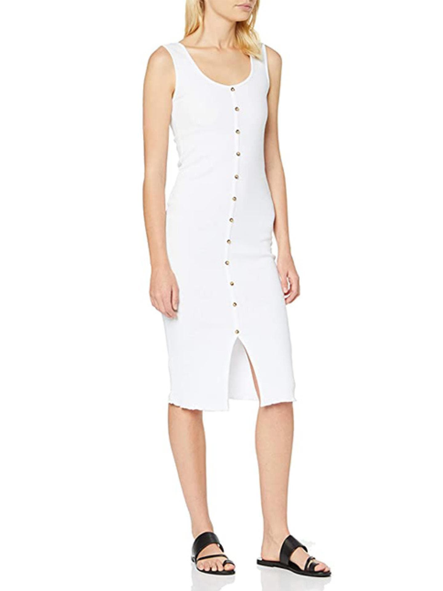 Sommerkleid weiß mit Knopfleiste