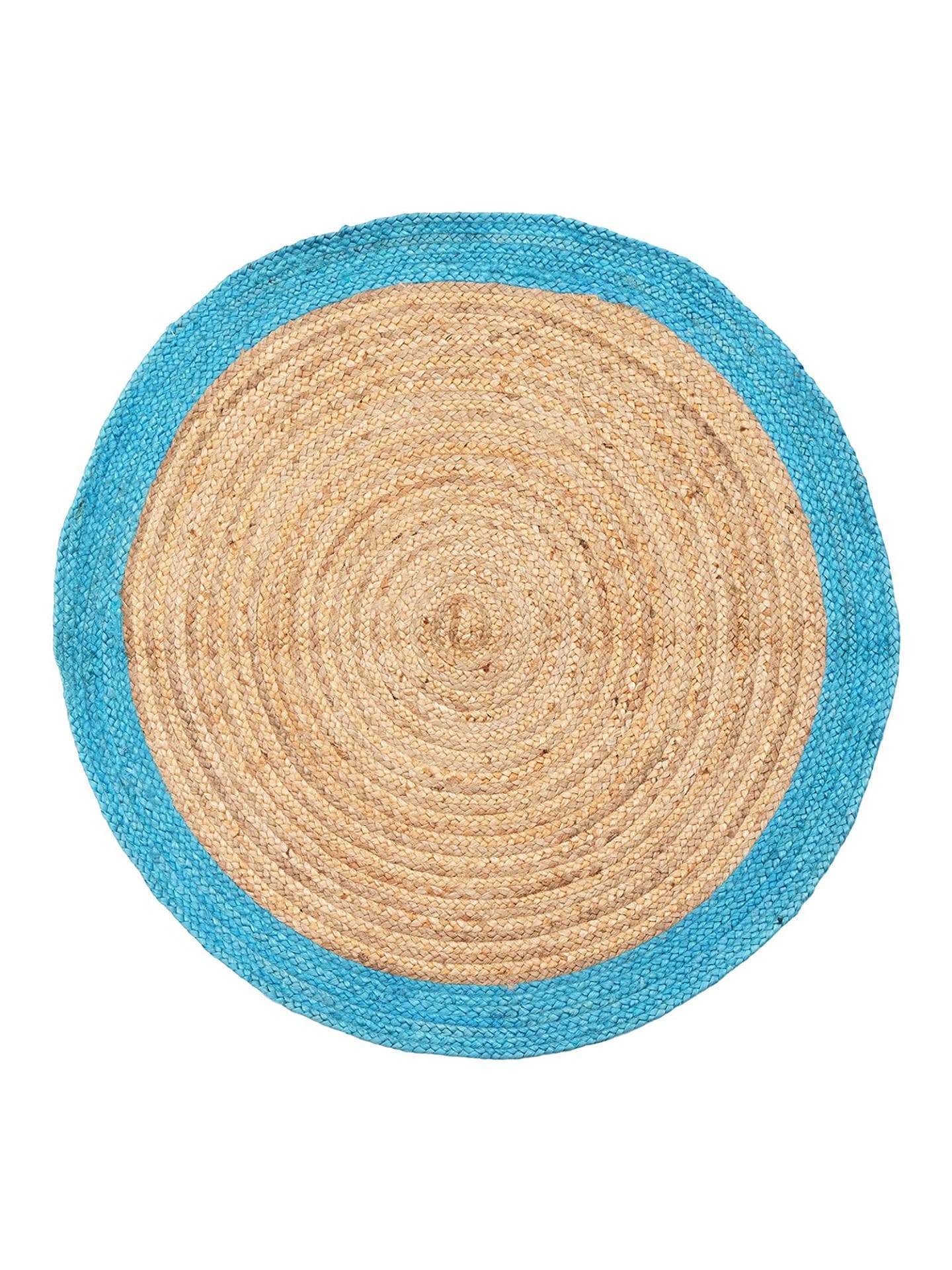 Jute-Teppich mit farbigem Rand