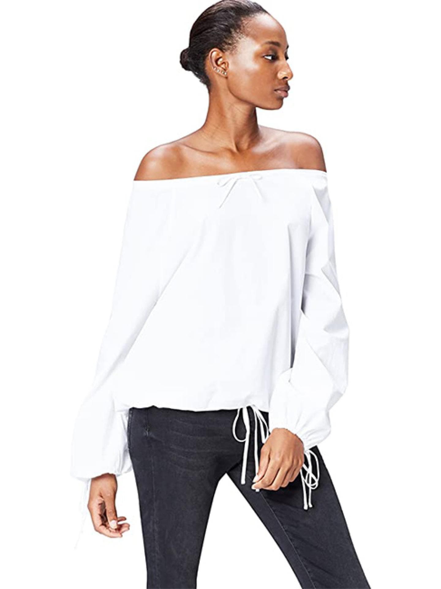 Weiße Bluse Carmenbluse