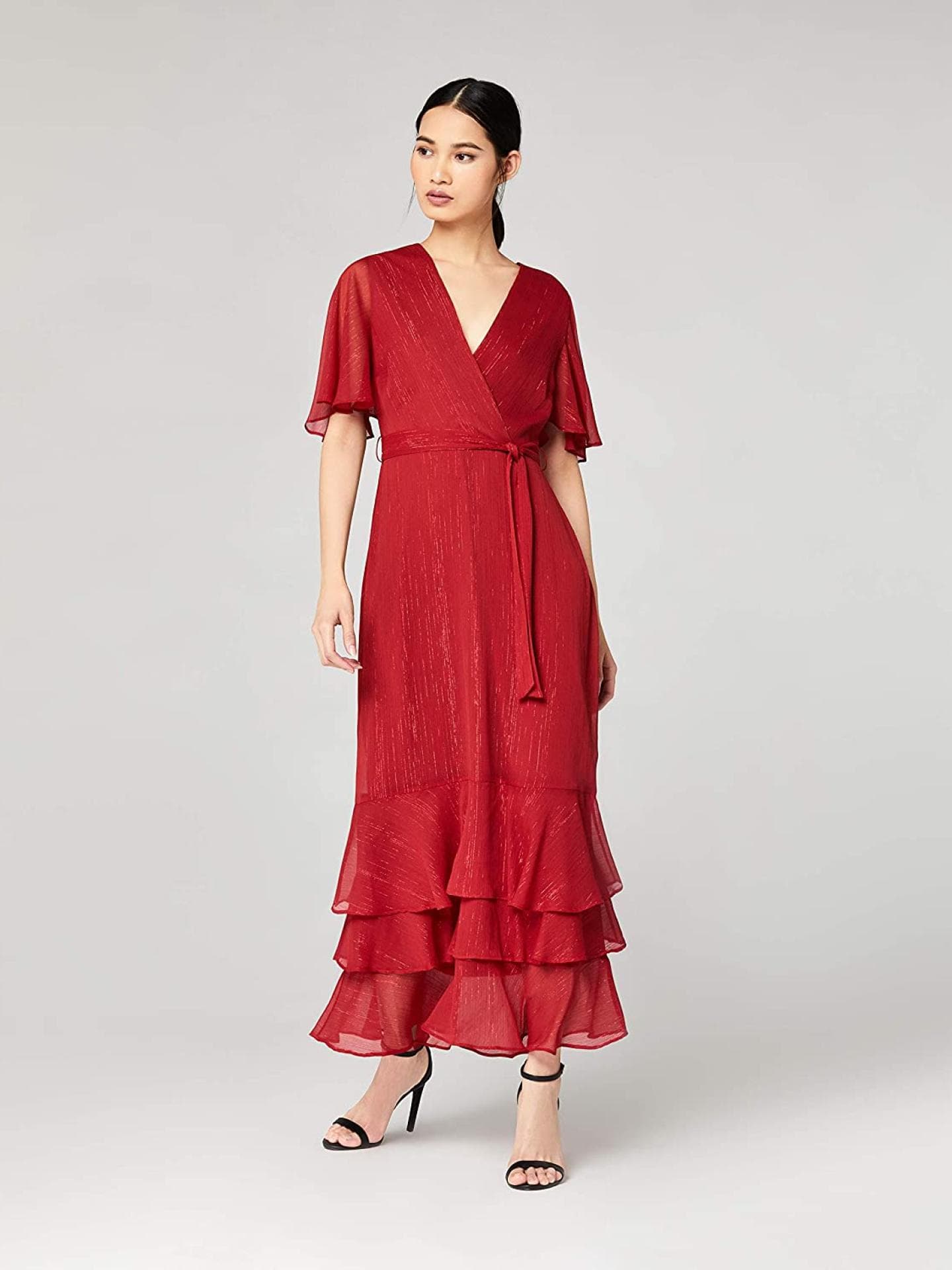 Wickelkleid mit Rüschen