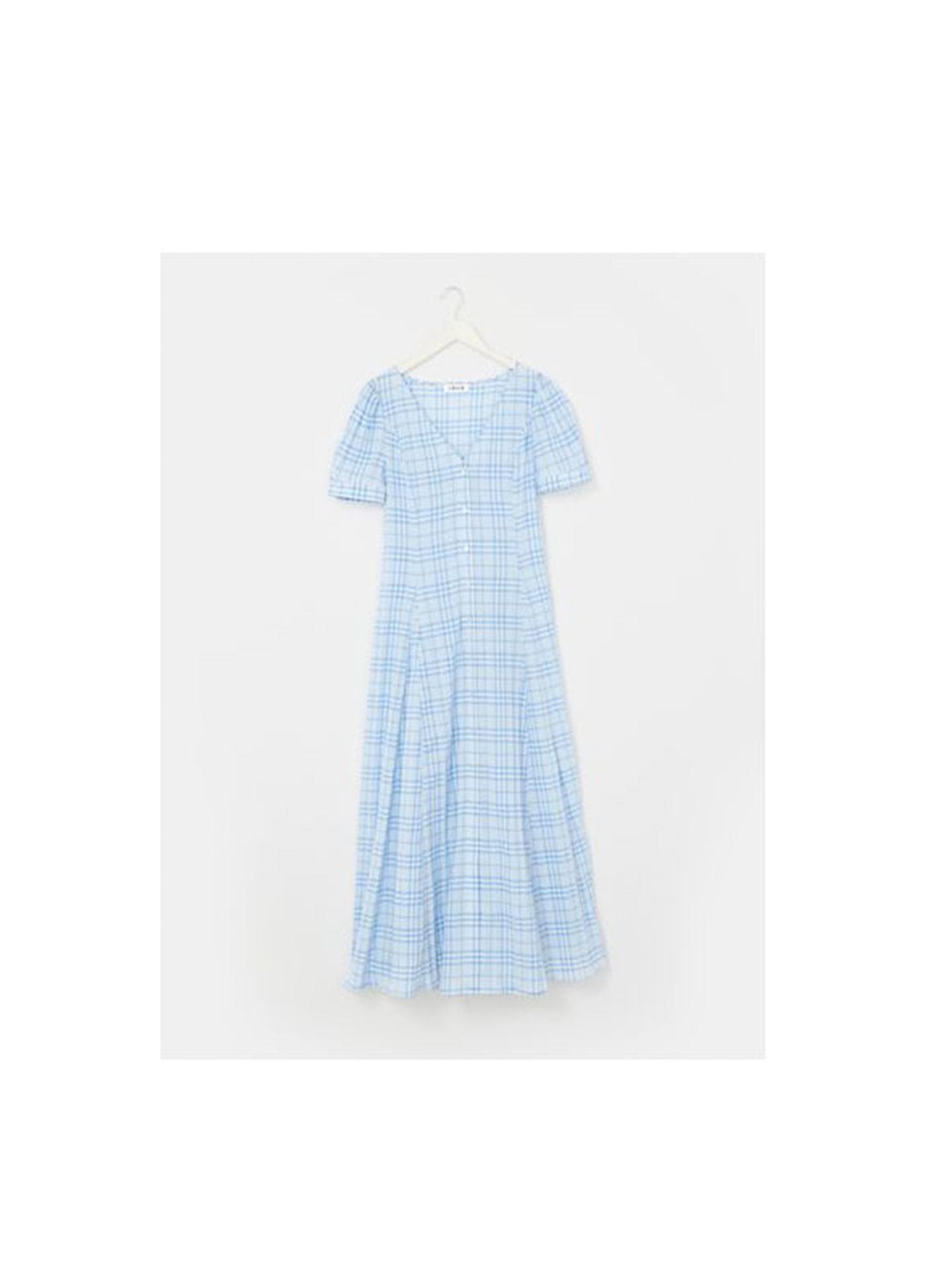 Blaues Maxikleid