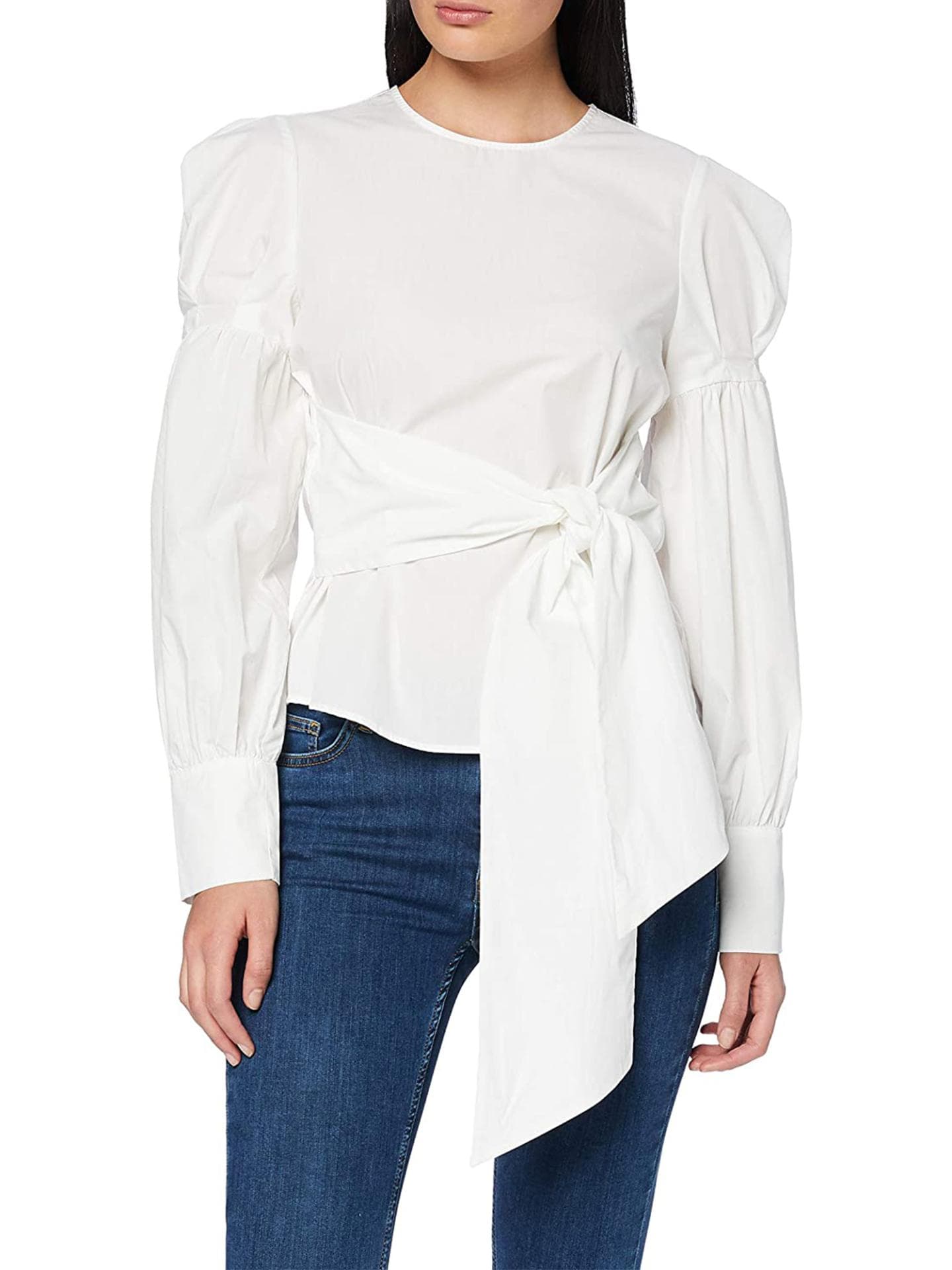 Bluse mit gerafften Ärmeln