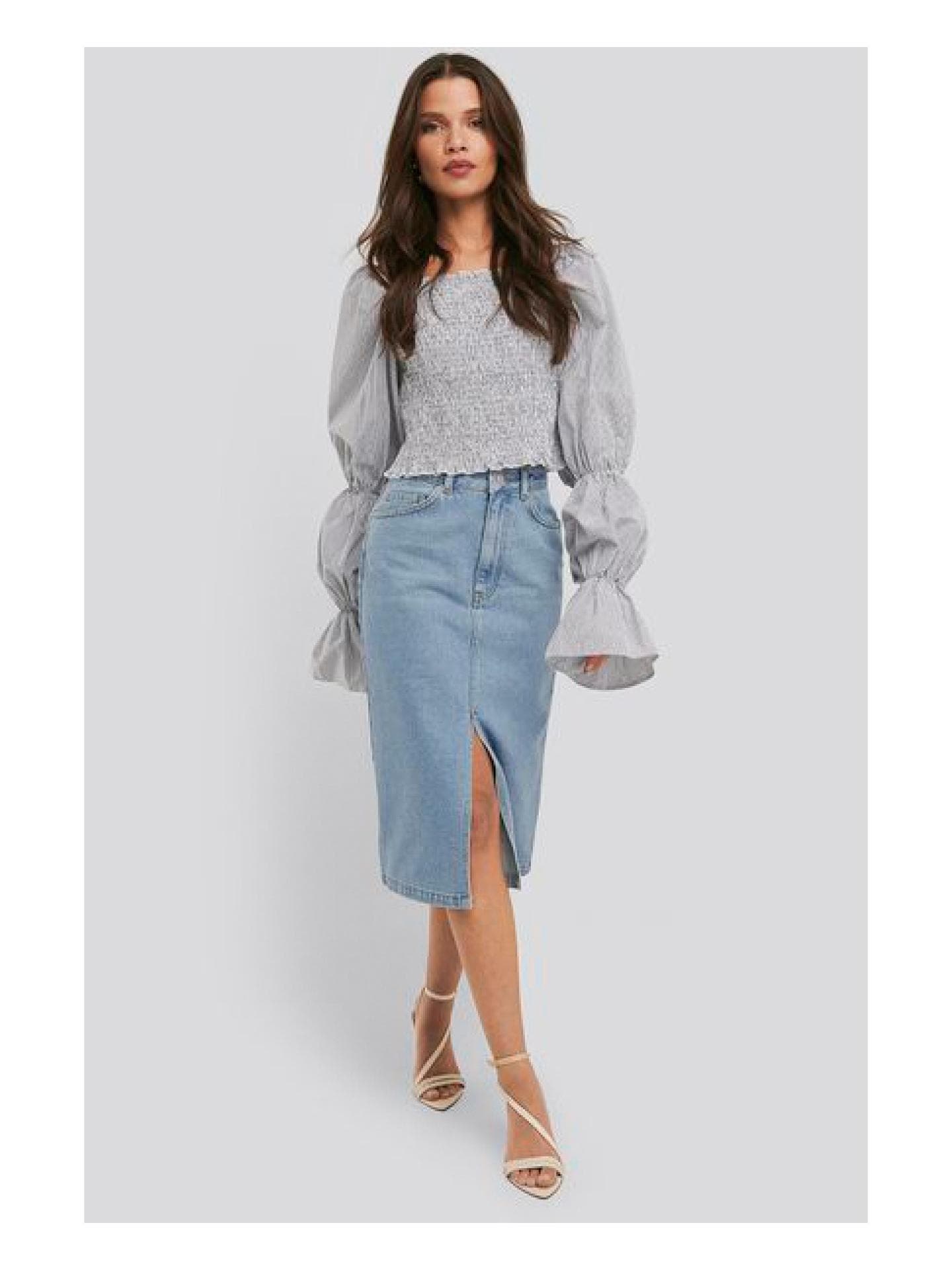 Jeansrock Midilänge Nakd