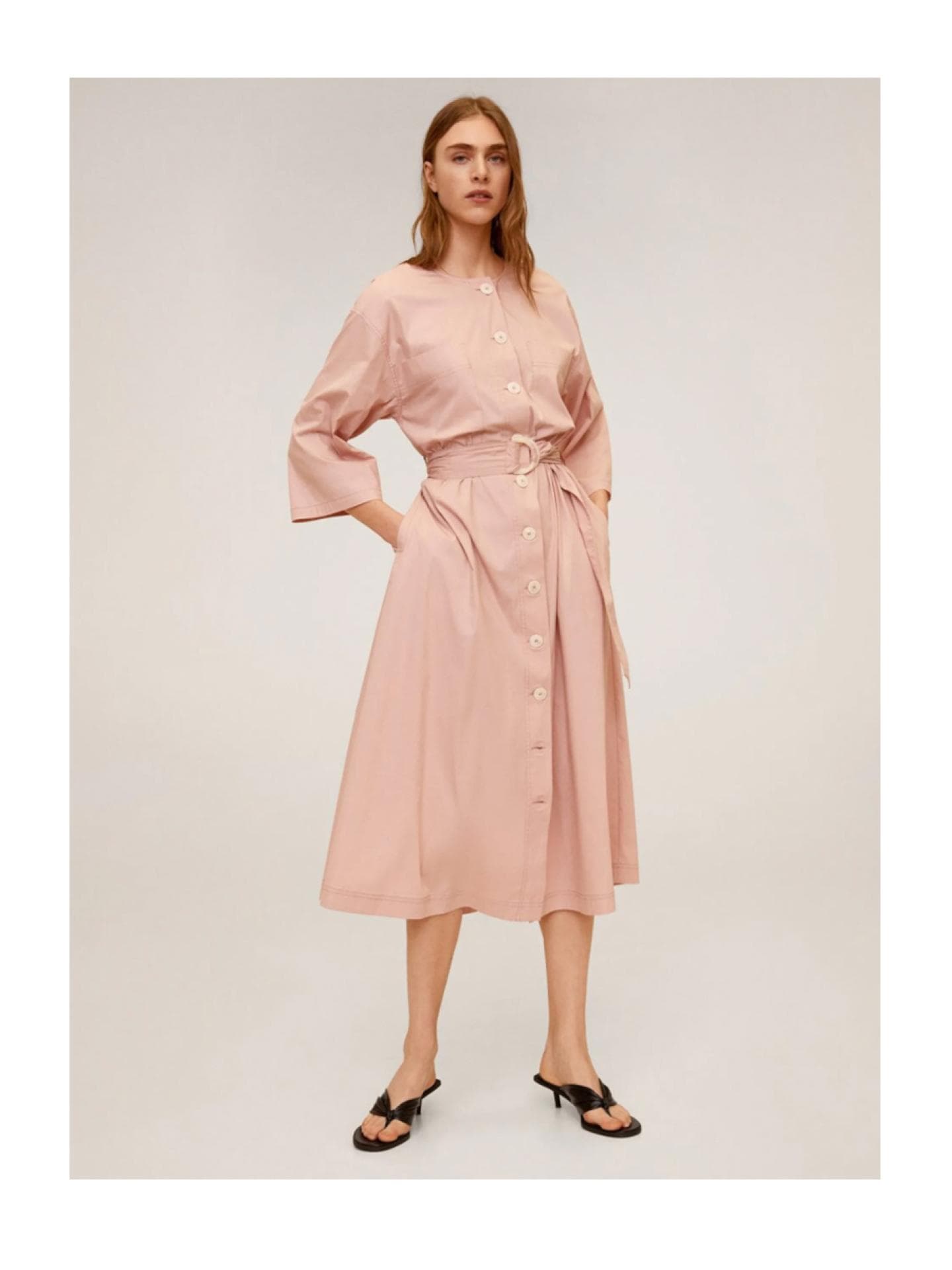 MANGO Kleid pfirsich