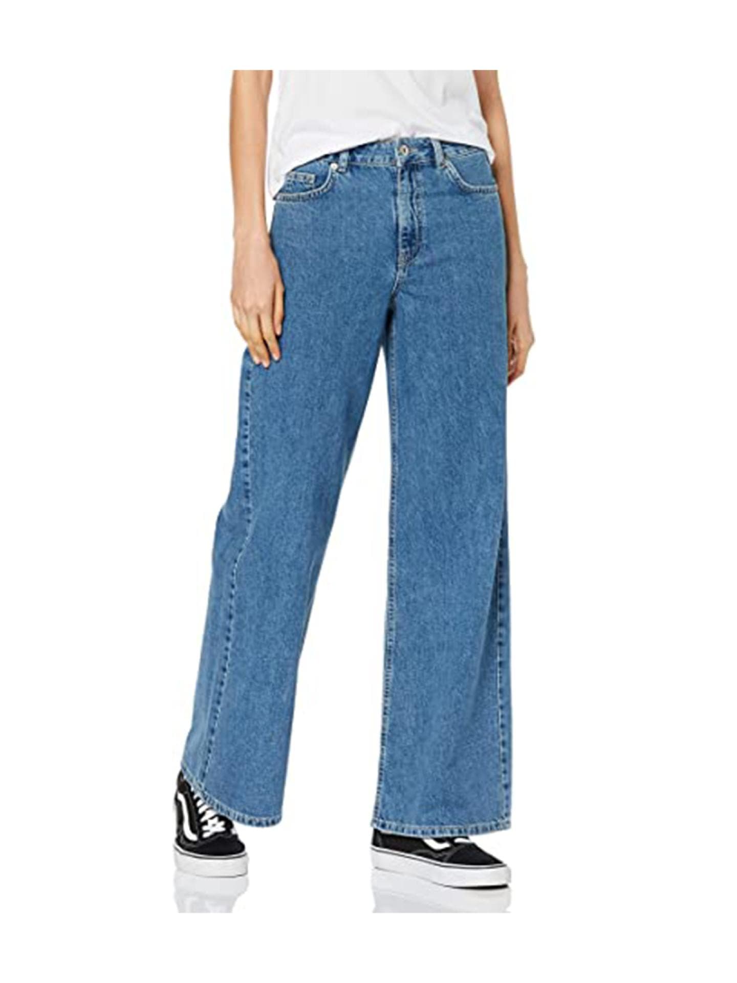 Damen Jeans mit mittlerem Bund und weitem Bei