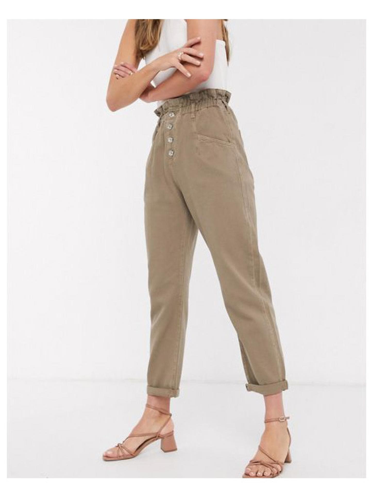 Braune Paperbag Jeans