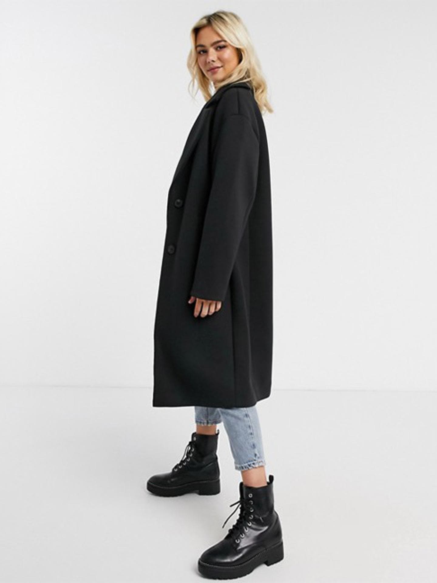 schwarzer Mantel oversize