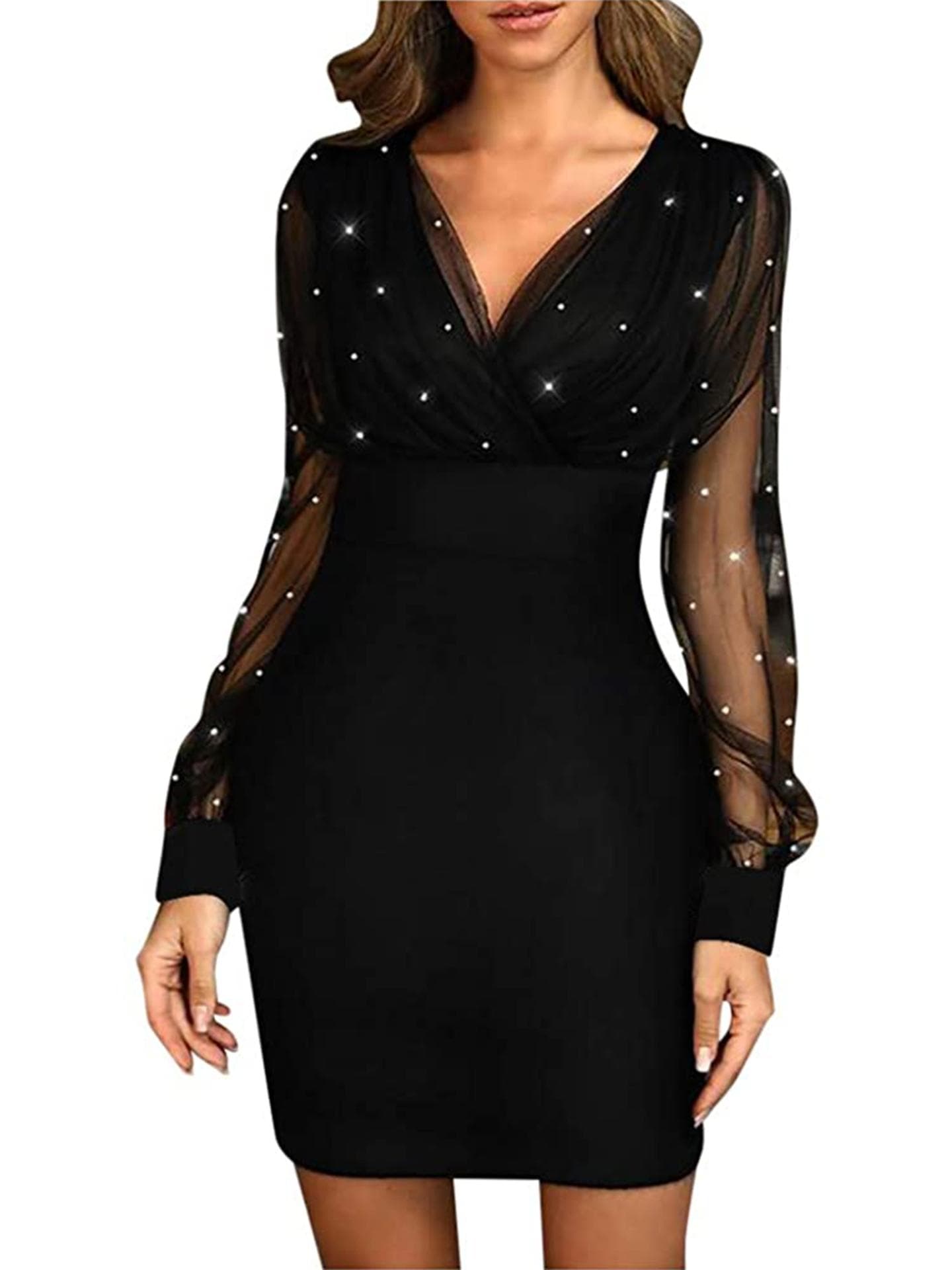 Figurbetontes Kleid mit V-Ausschnitt