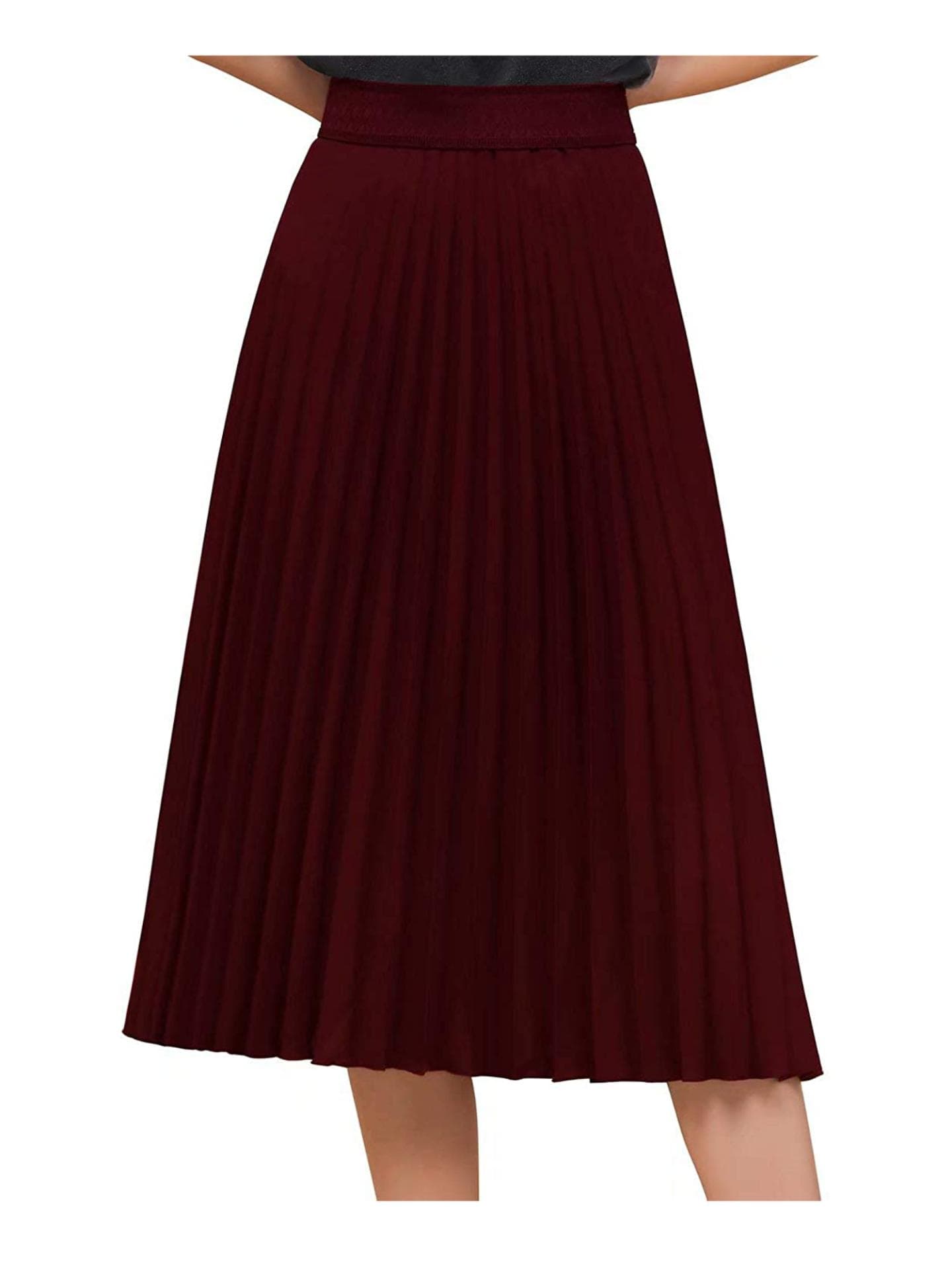 Midi-Plisseerock in A- Linie und High Waist Schnitt