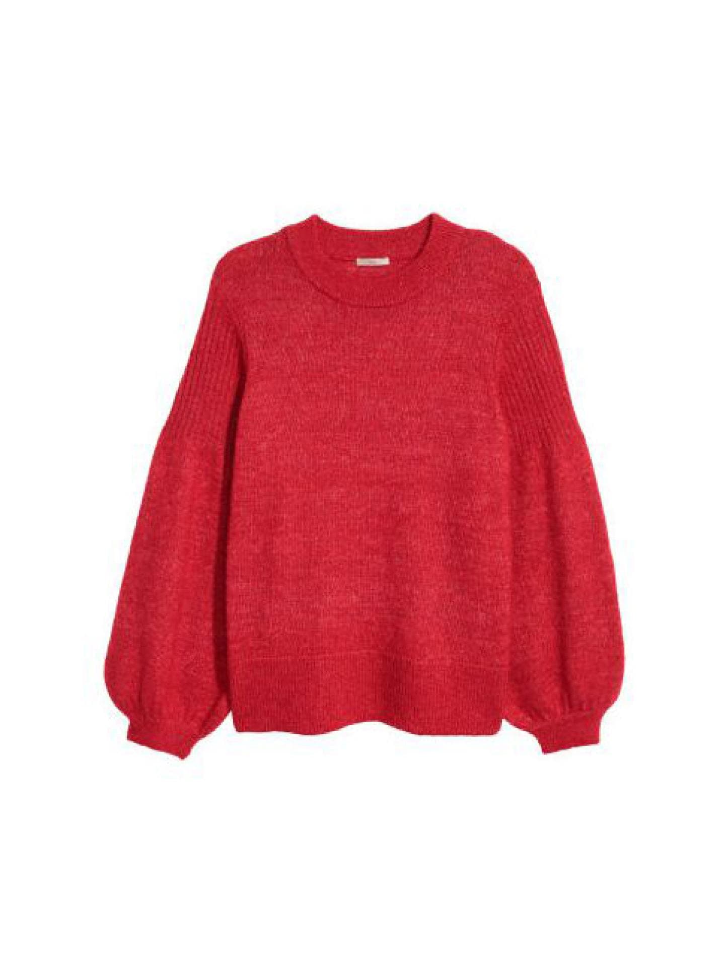 Roter Strickpullover Mohairmischung H&M