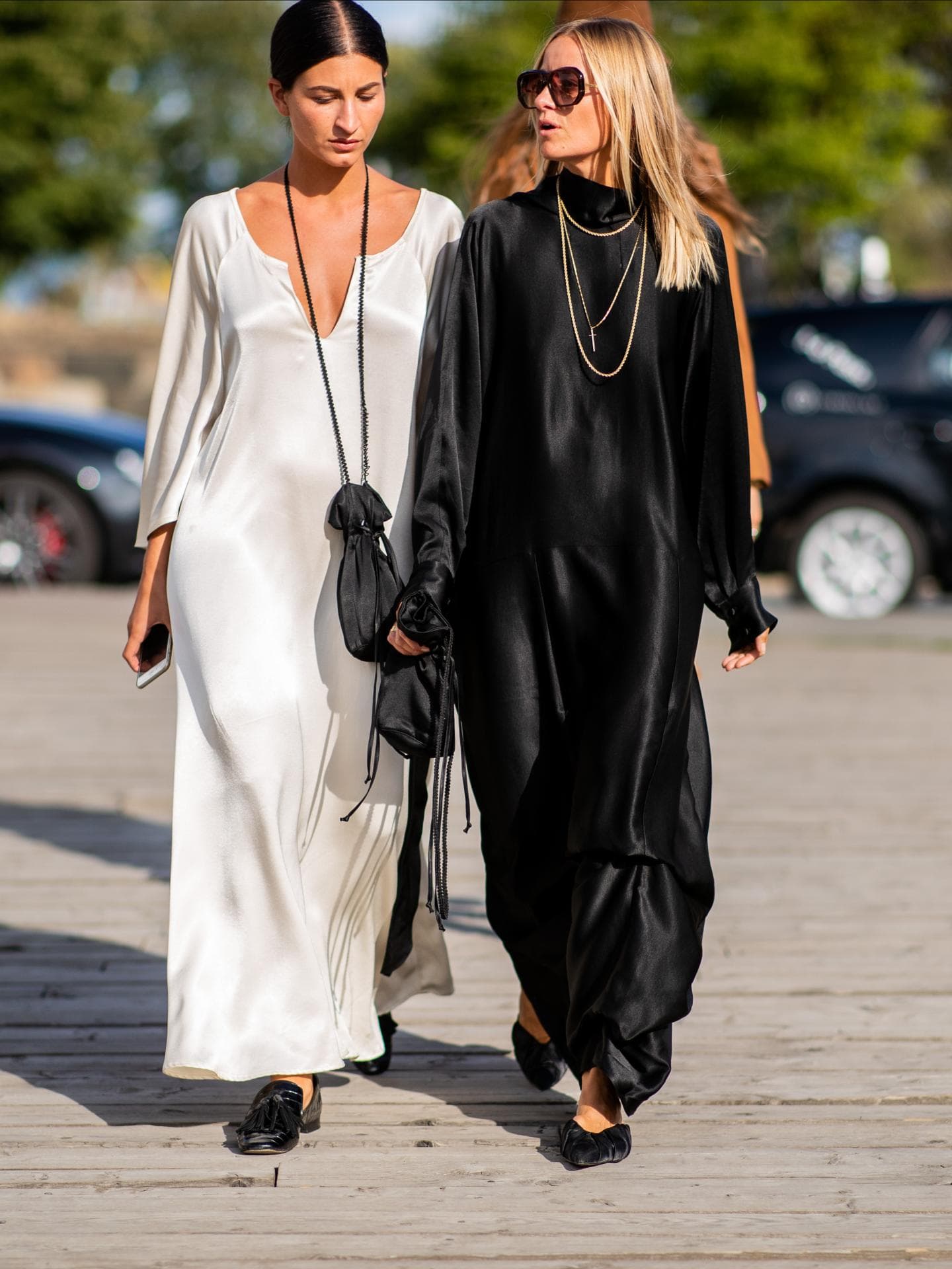Slip Dress weiß und schwarz 