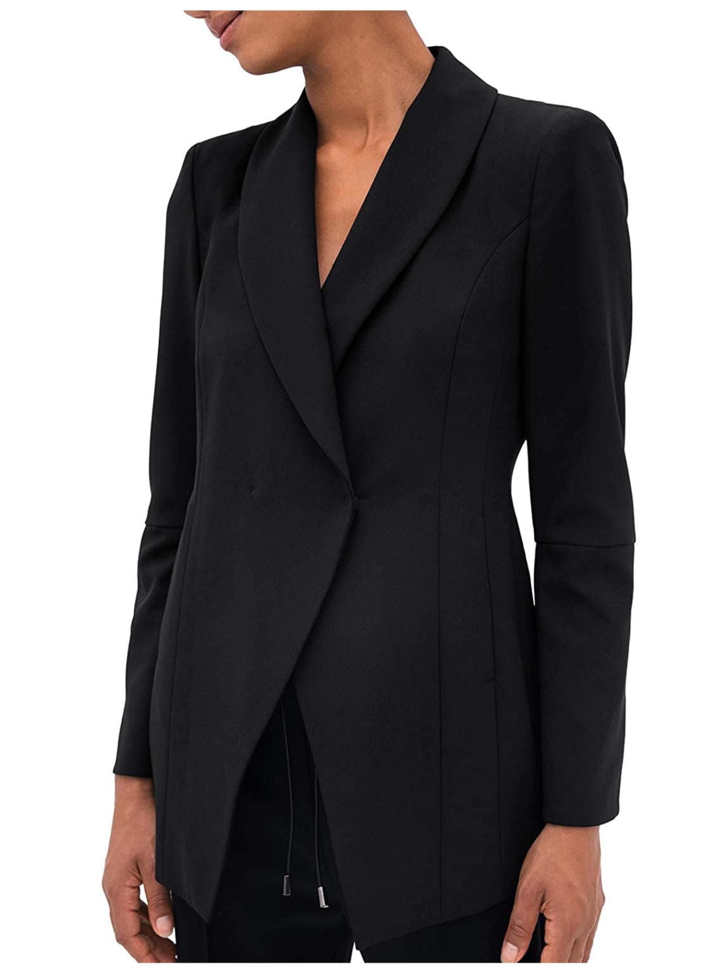 Schwarzer Blazer mit breiten Schultern
