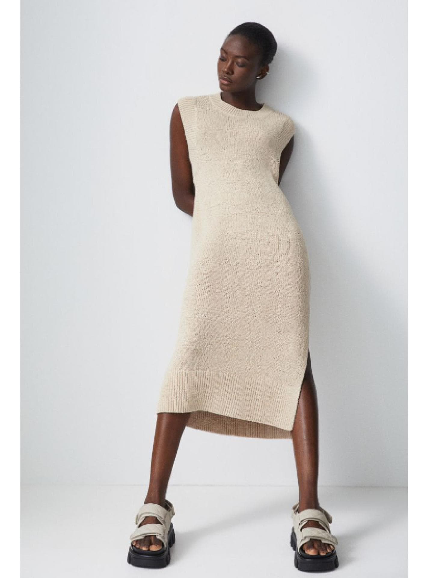 Strickkleid beige H&M 