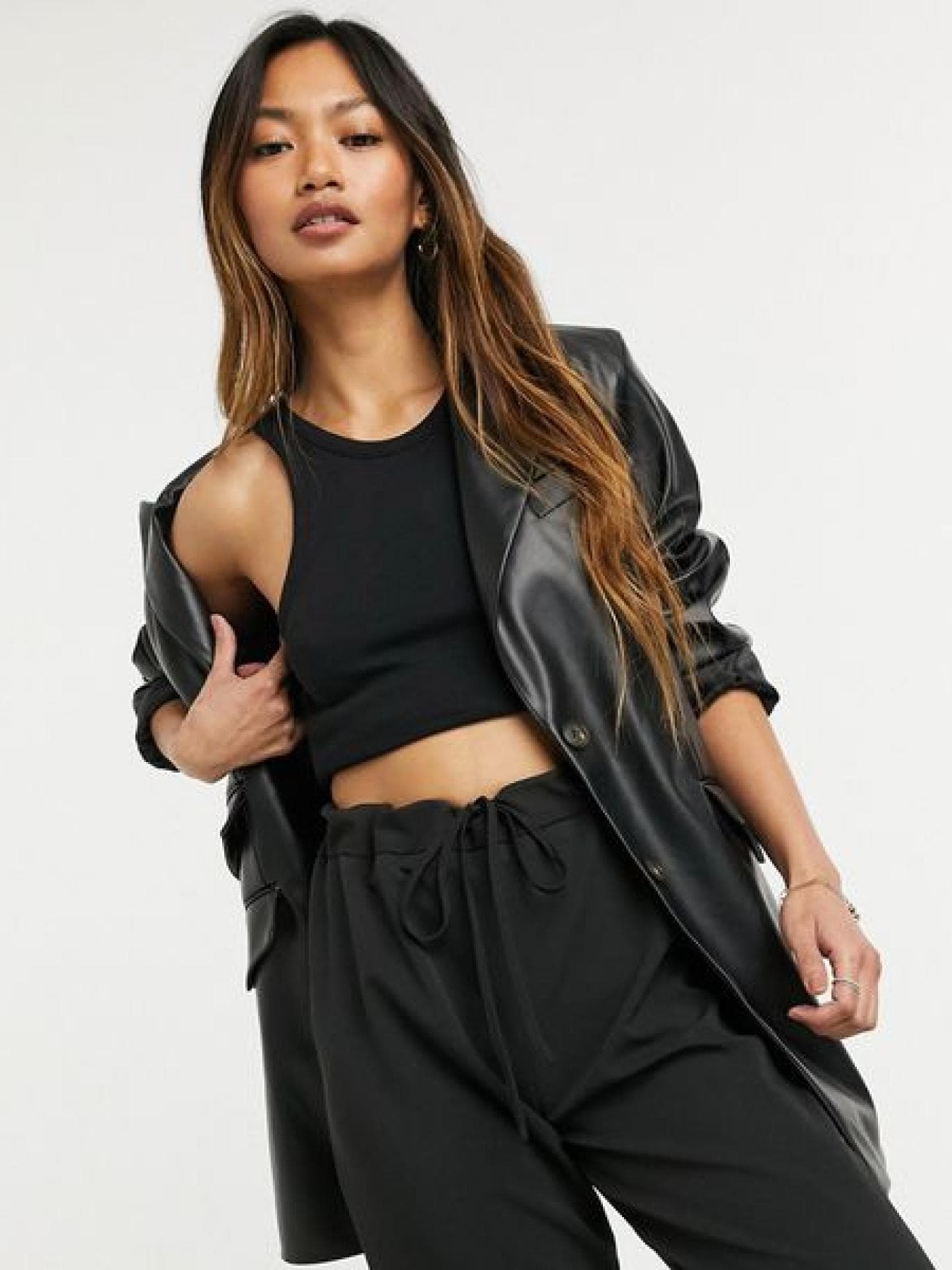 Blazer im Lederlook