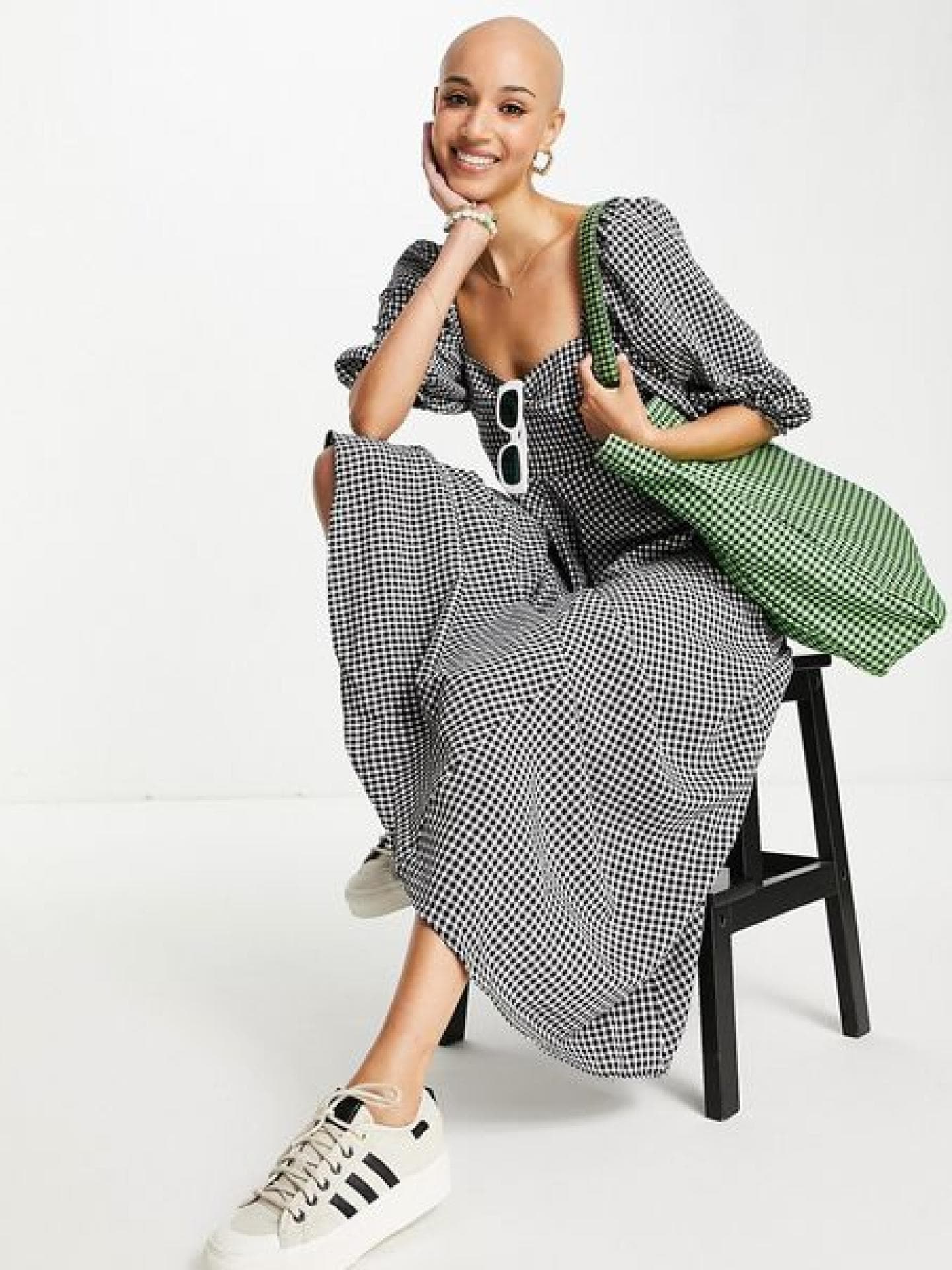 Graues Maxikleid