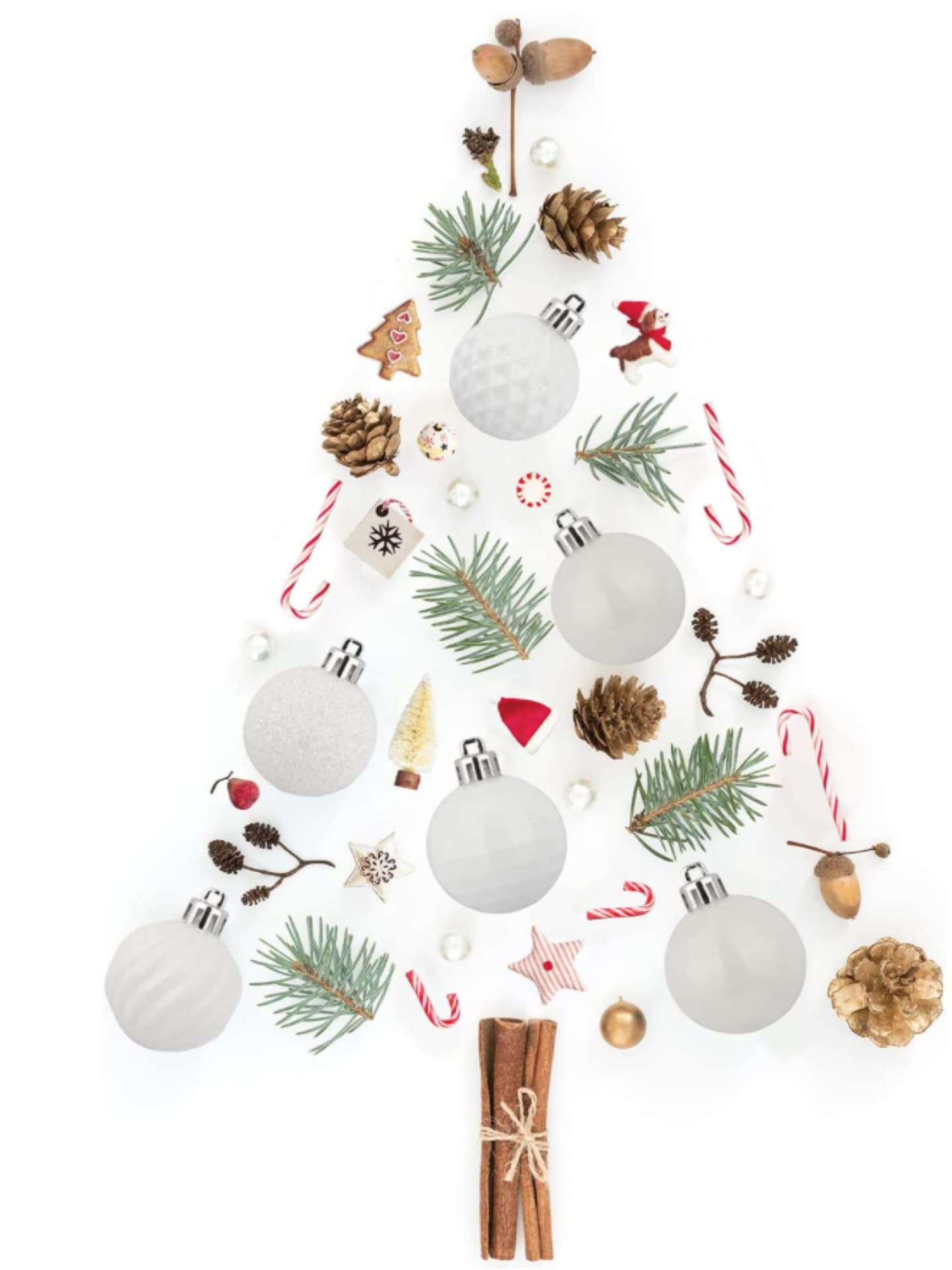 Weihnachtskugeln weiß