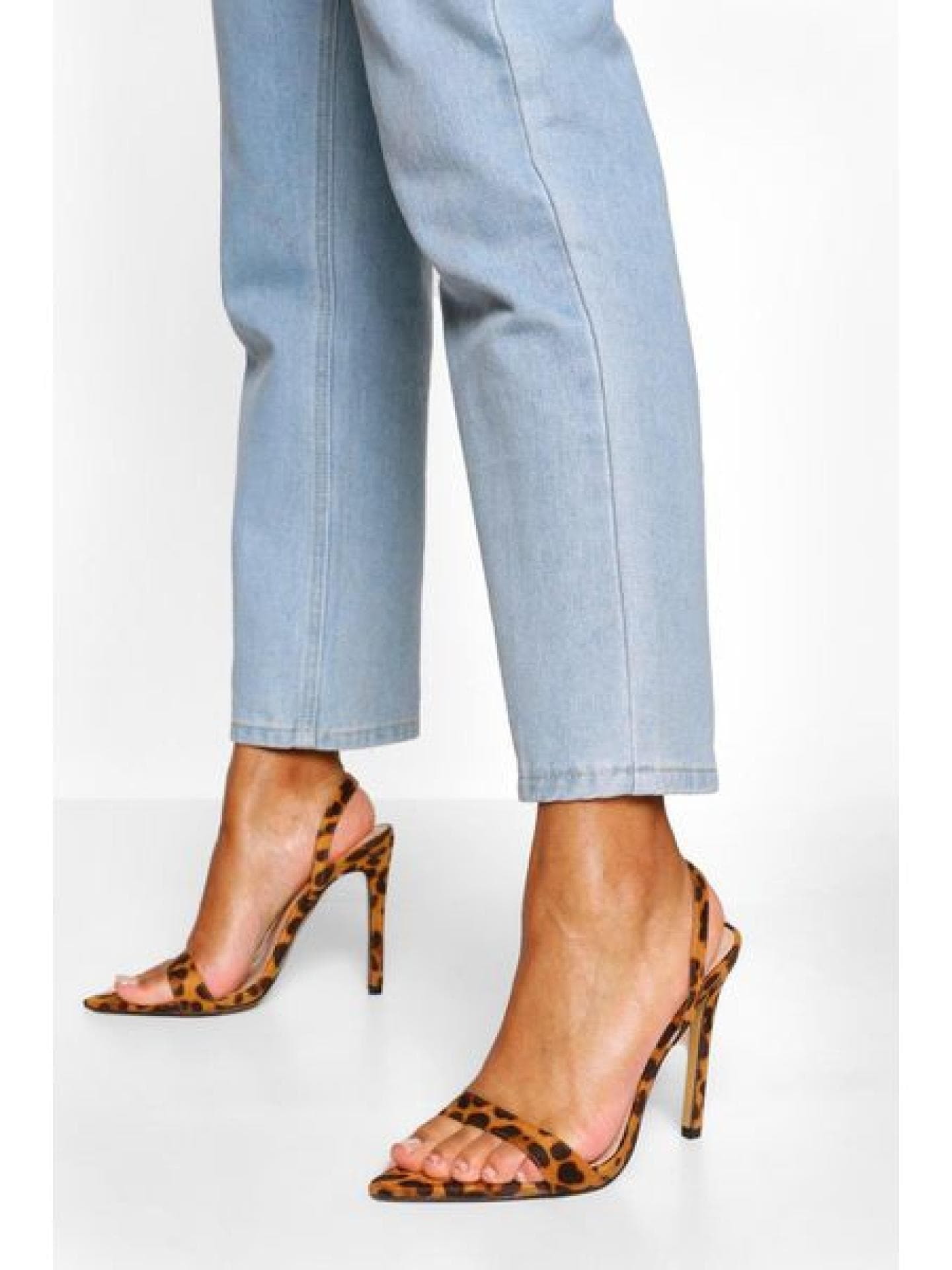 Spitze Heels mit Leopard-Print