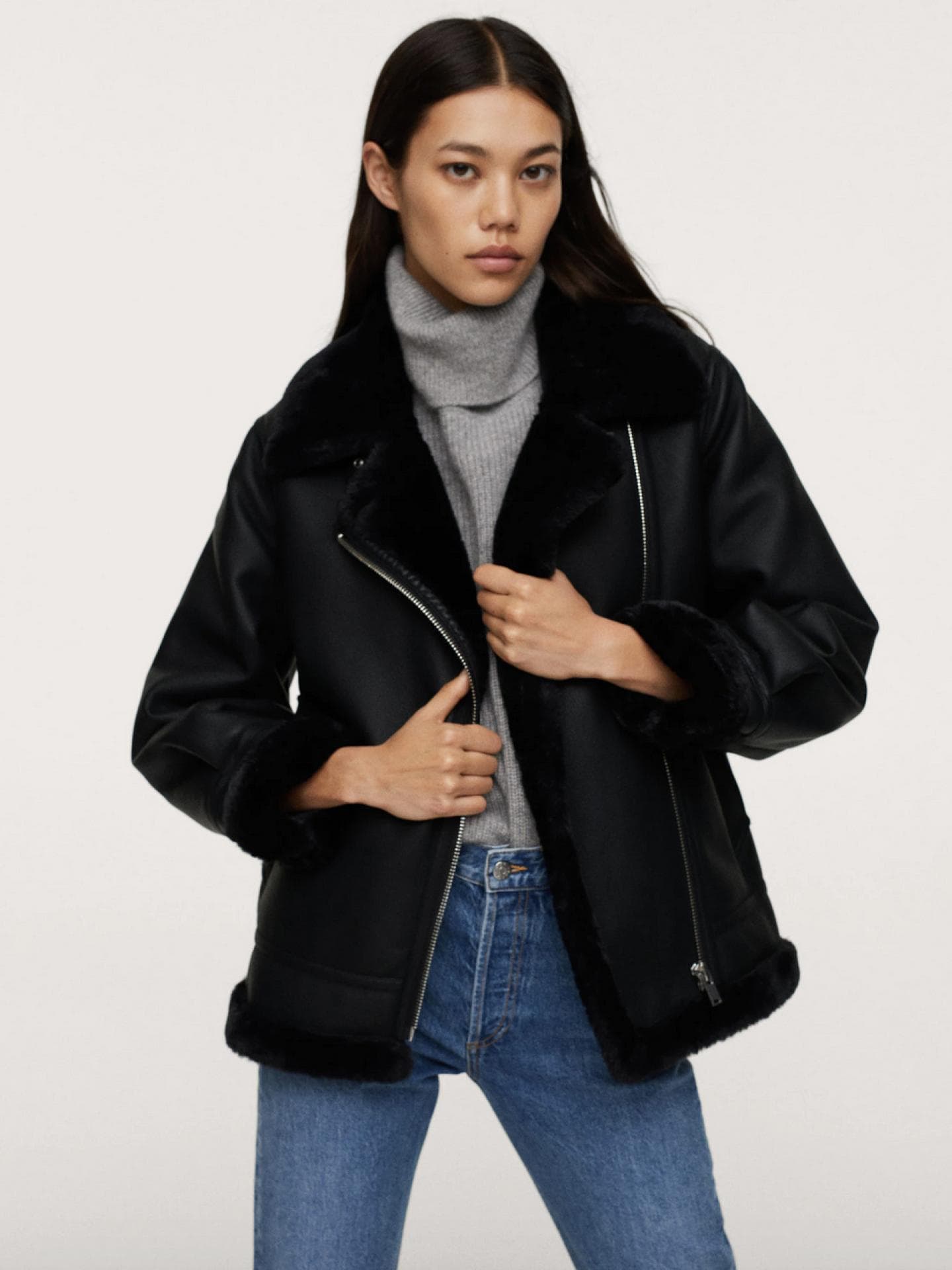 Mango Lederjacke