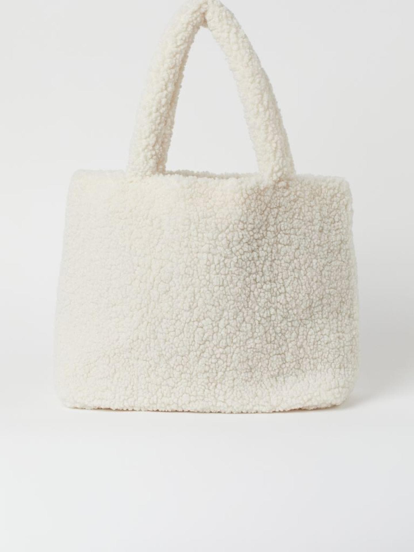 Weicher Shopper H&M weiß Lammfellimitat