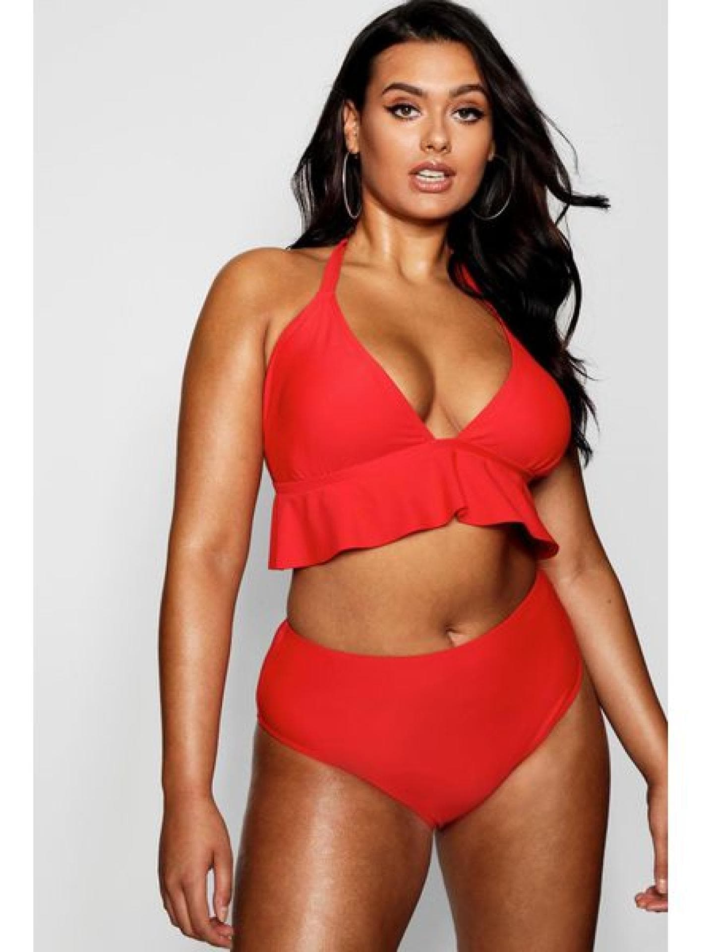Rüschen-High-Waist-Bikini 
