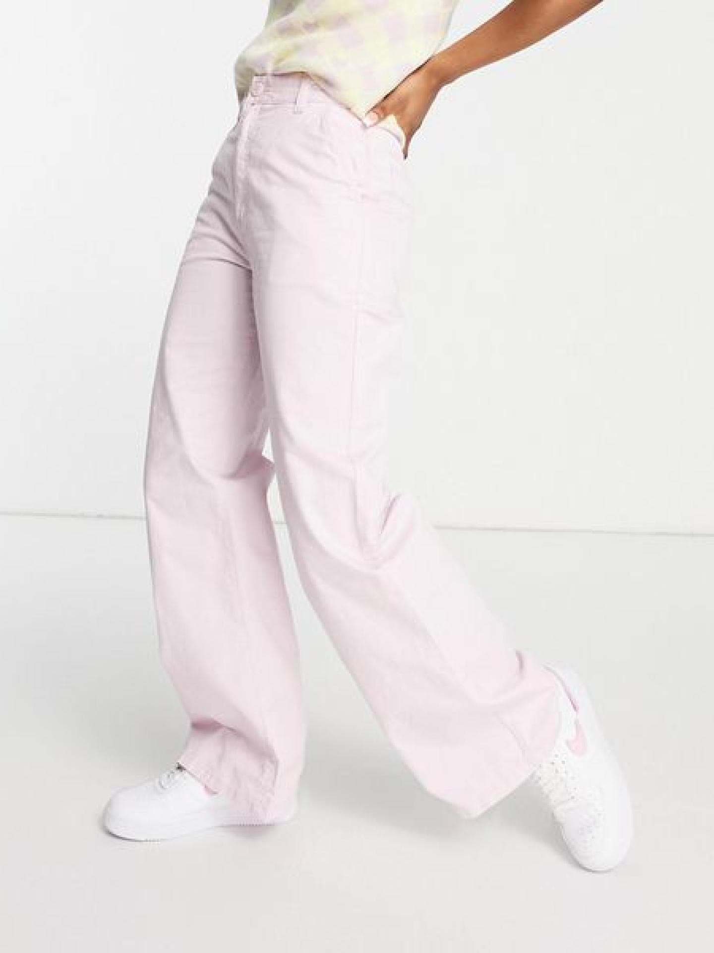 Lange Hose mit geradem Schnitt in zarter Orchidee