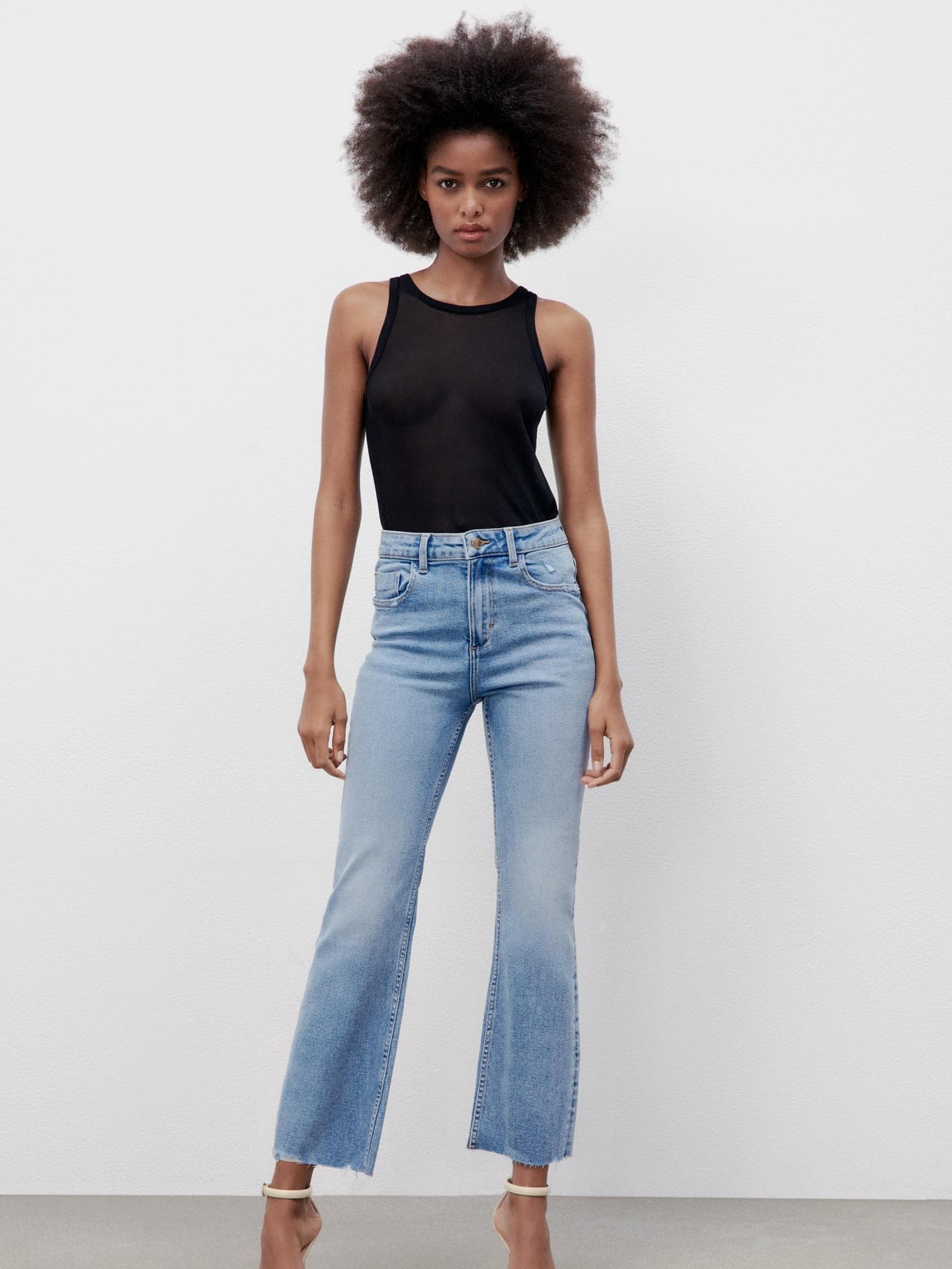 Five-Pocket-Jeans mit hohem Bund