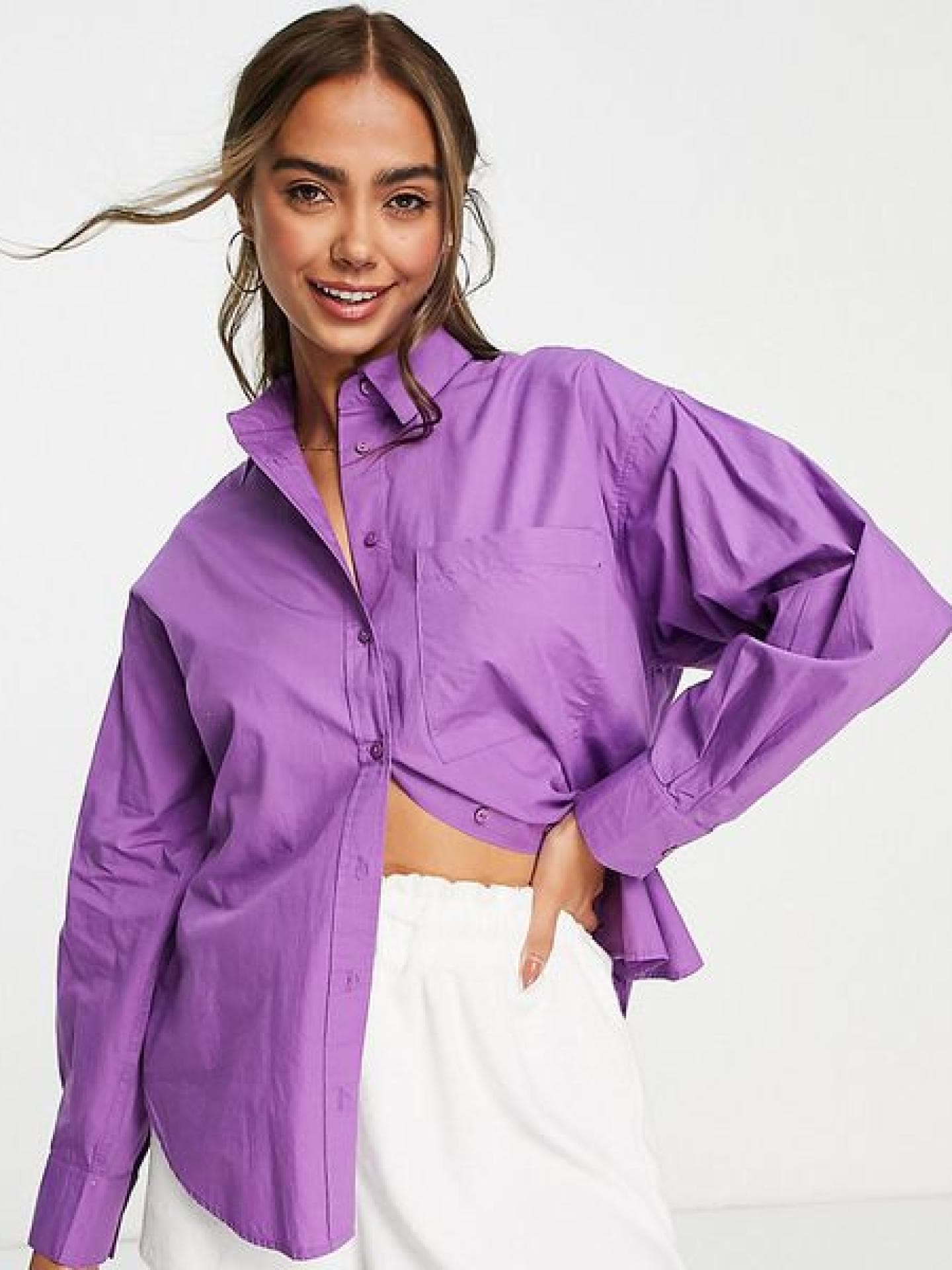 Stradivarius Bluse Lila