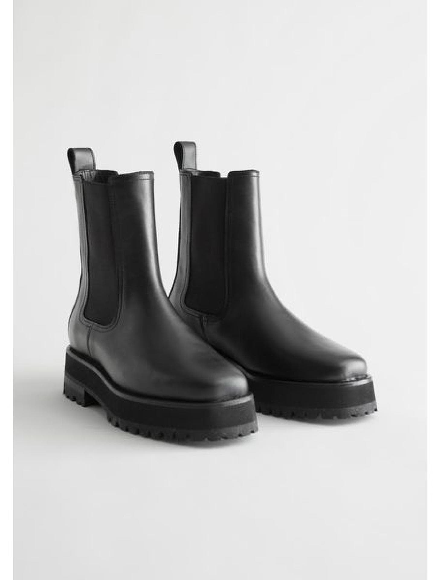 Eckige Chelsea-Boots Aus Leder