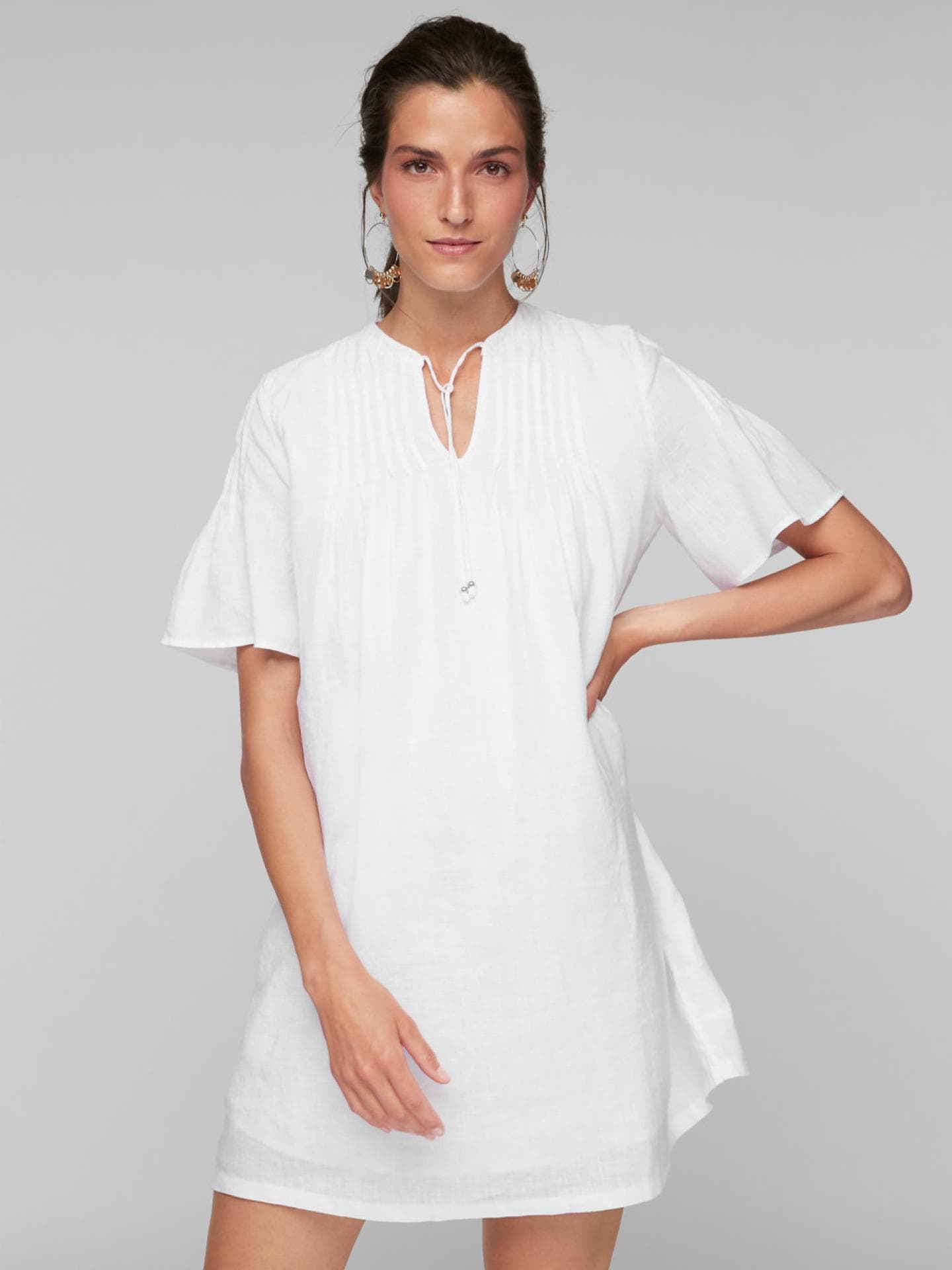 Lockeres Kleid aus purem Leinen 