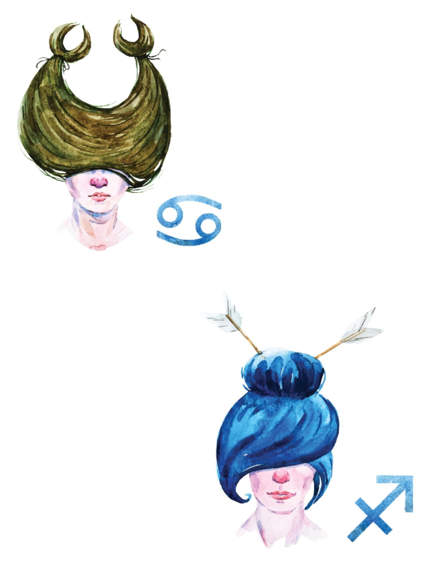 Krebs und Schütze Sternzeichen 