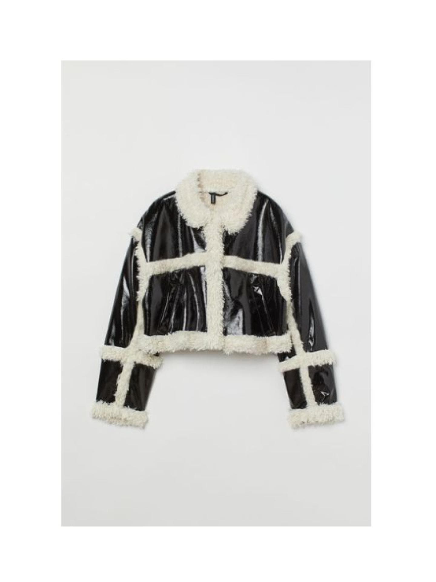 Schwarze Shearling Jacke