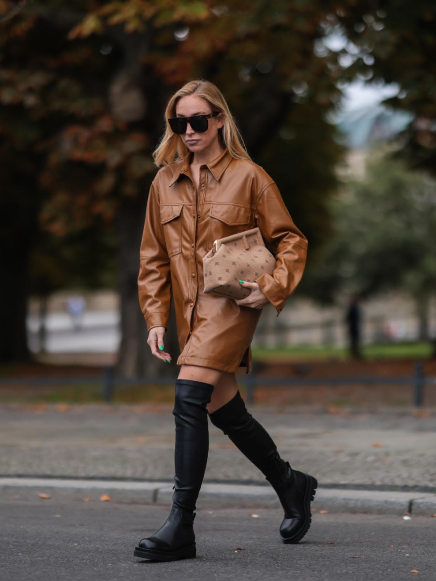 Lederkleid Mode-Trend