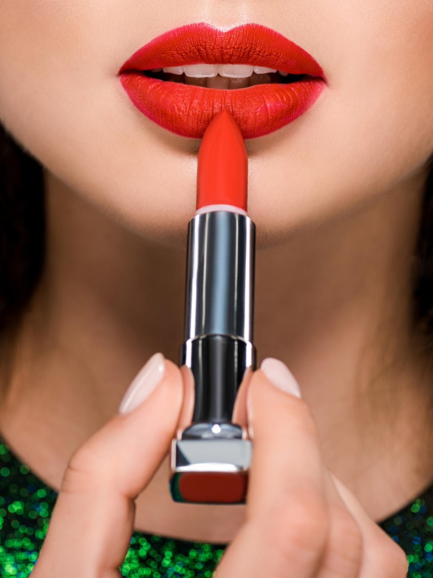 Roter Lippenstift Weihnachten