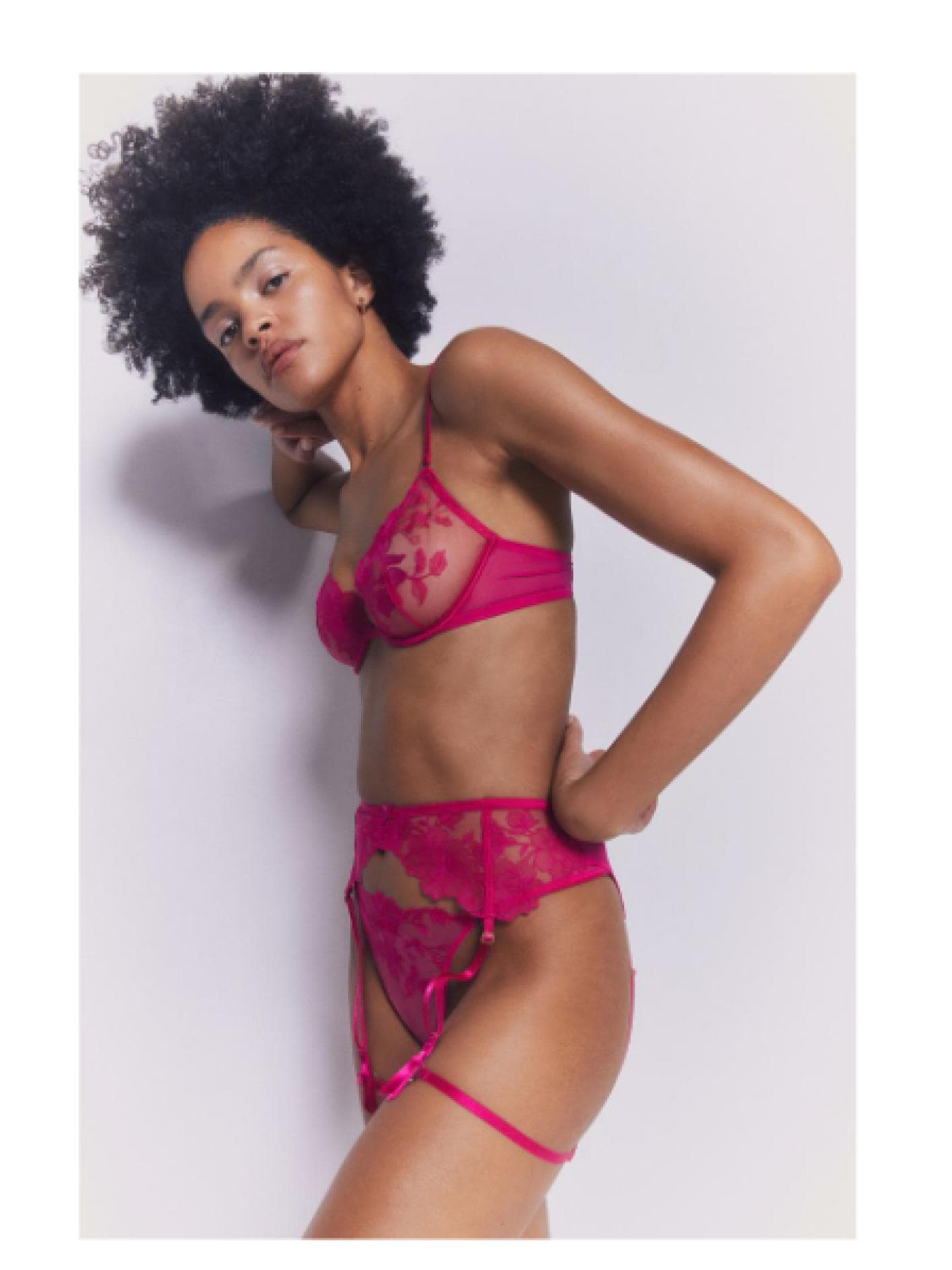 Florale Spitze pink