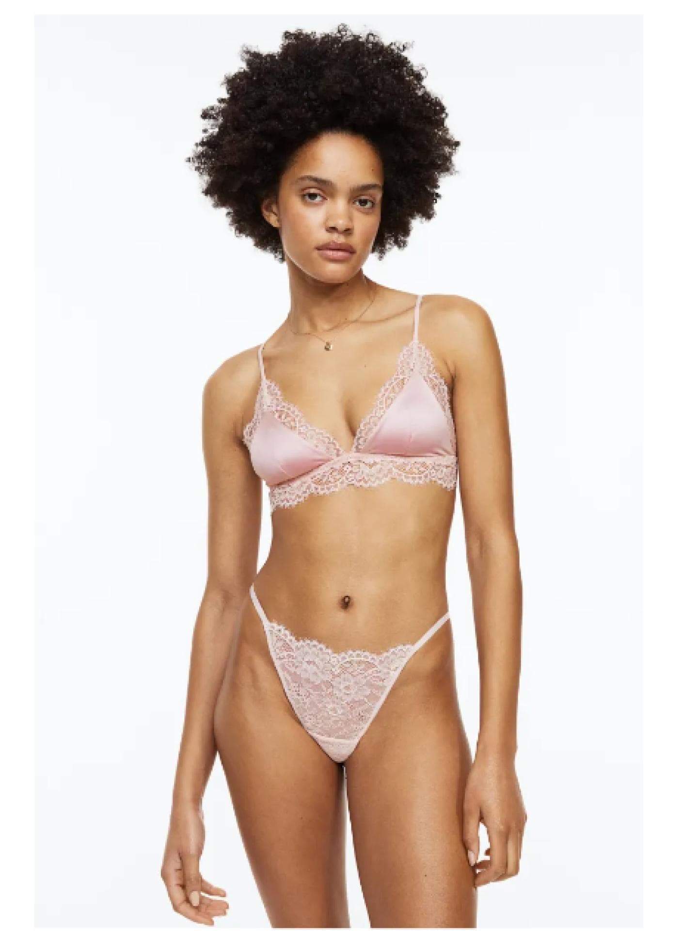 Rosa Satin BH H&M
