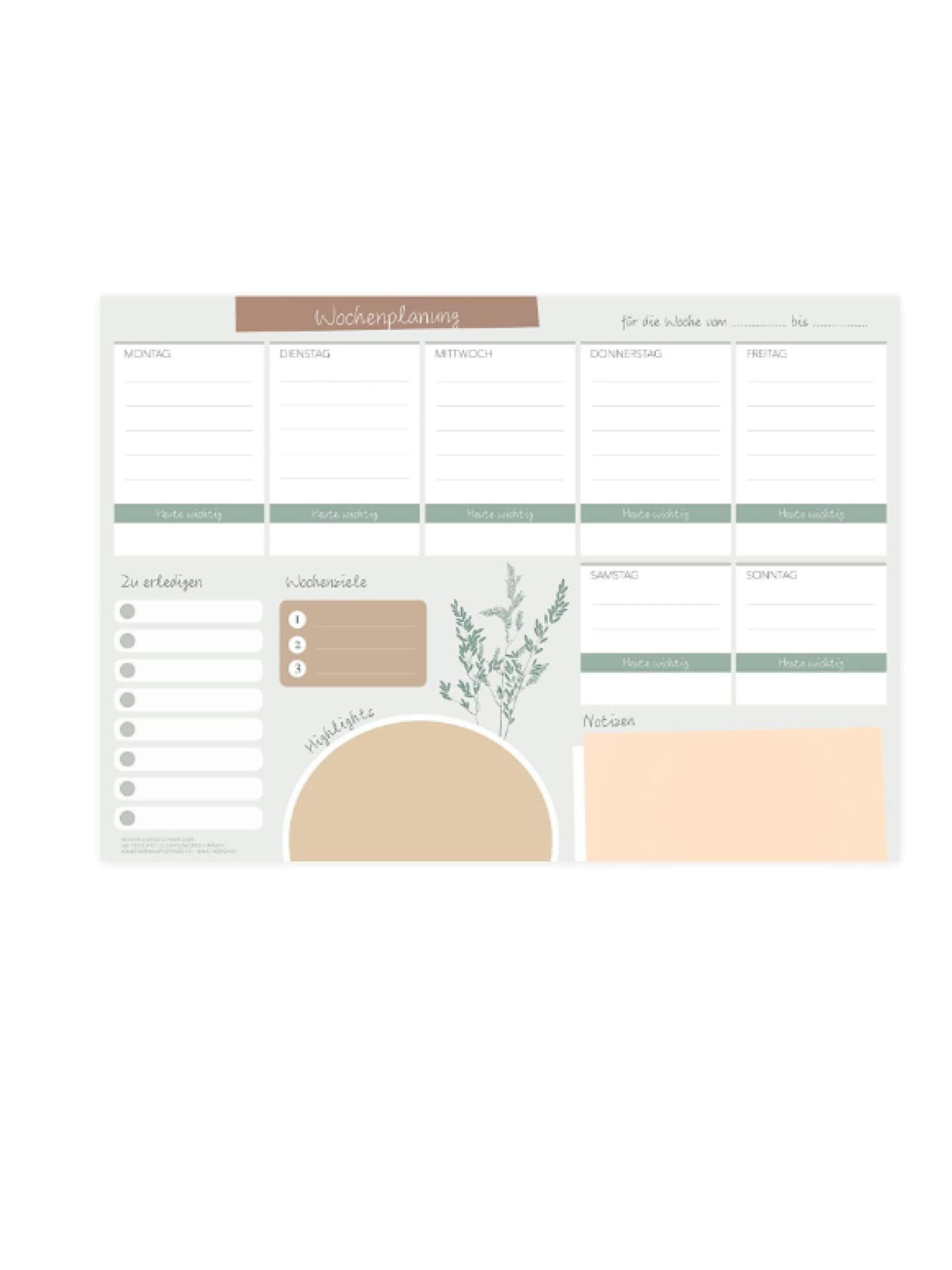 Wochenplan A4