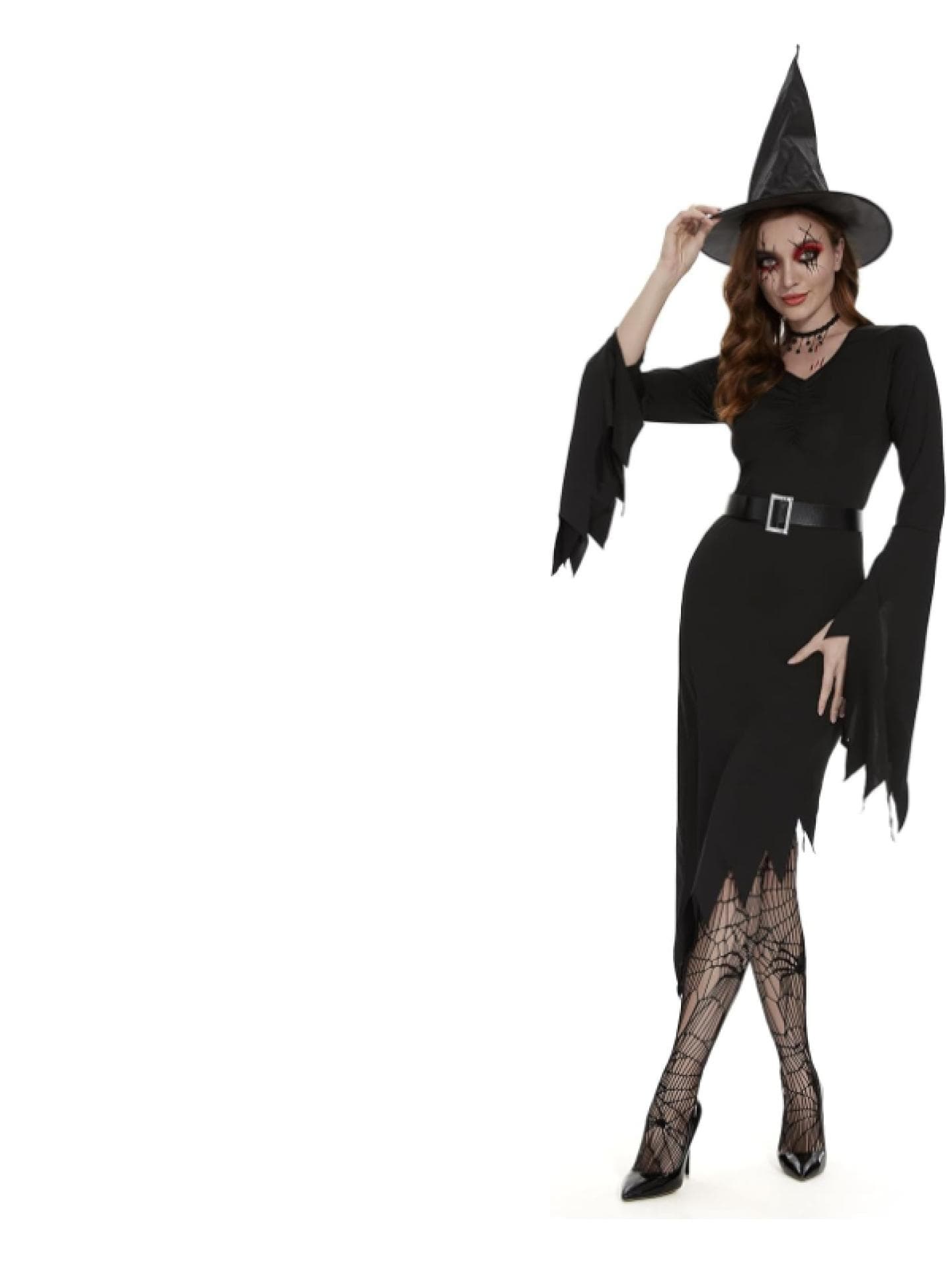 Frau trägt Kostüm Halloween
