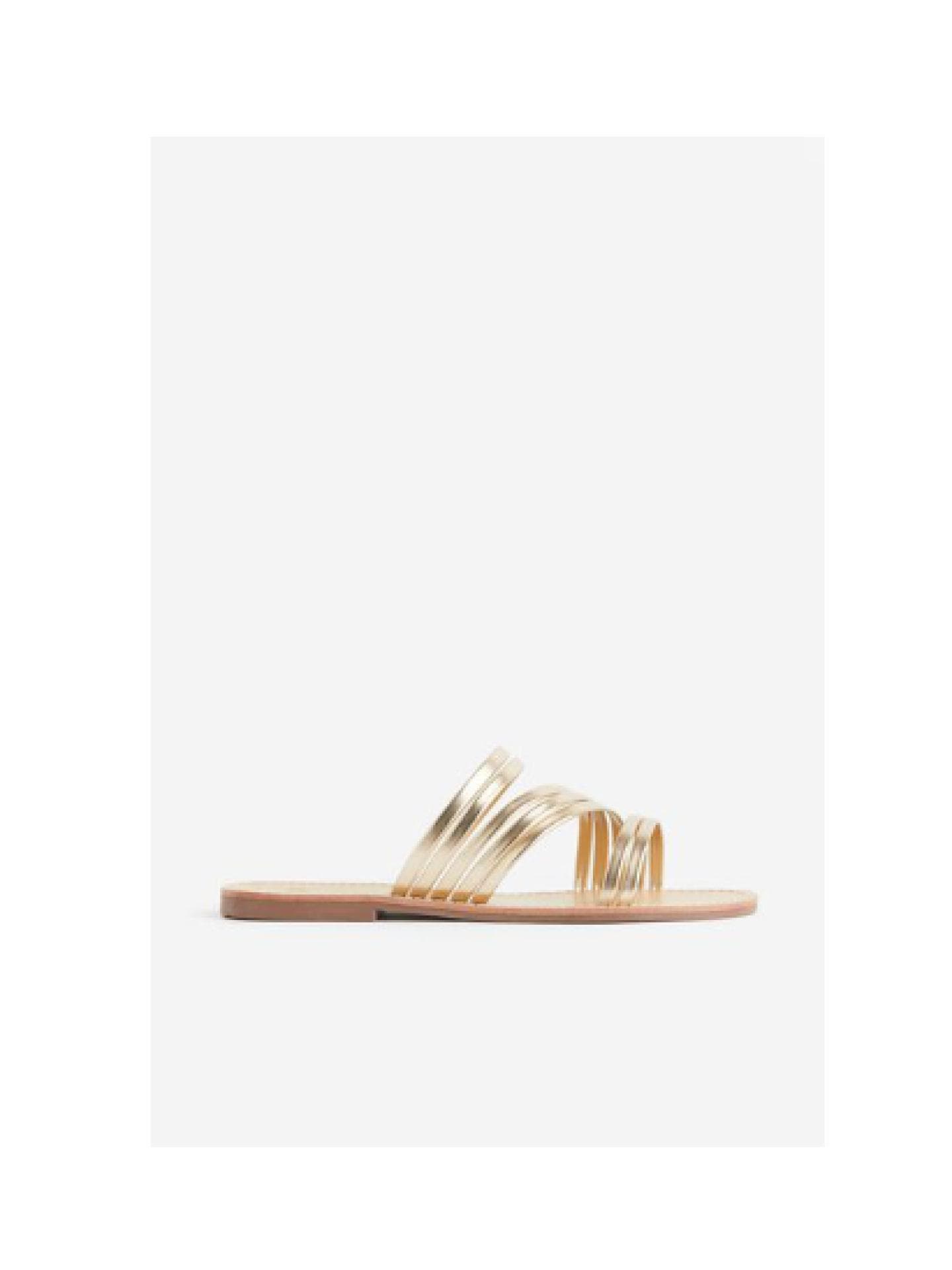 Goldene Riemchensandalen