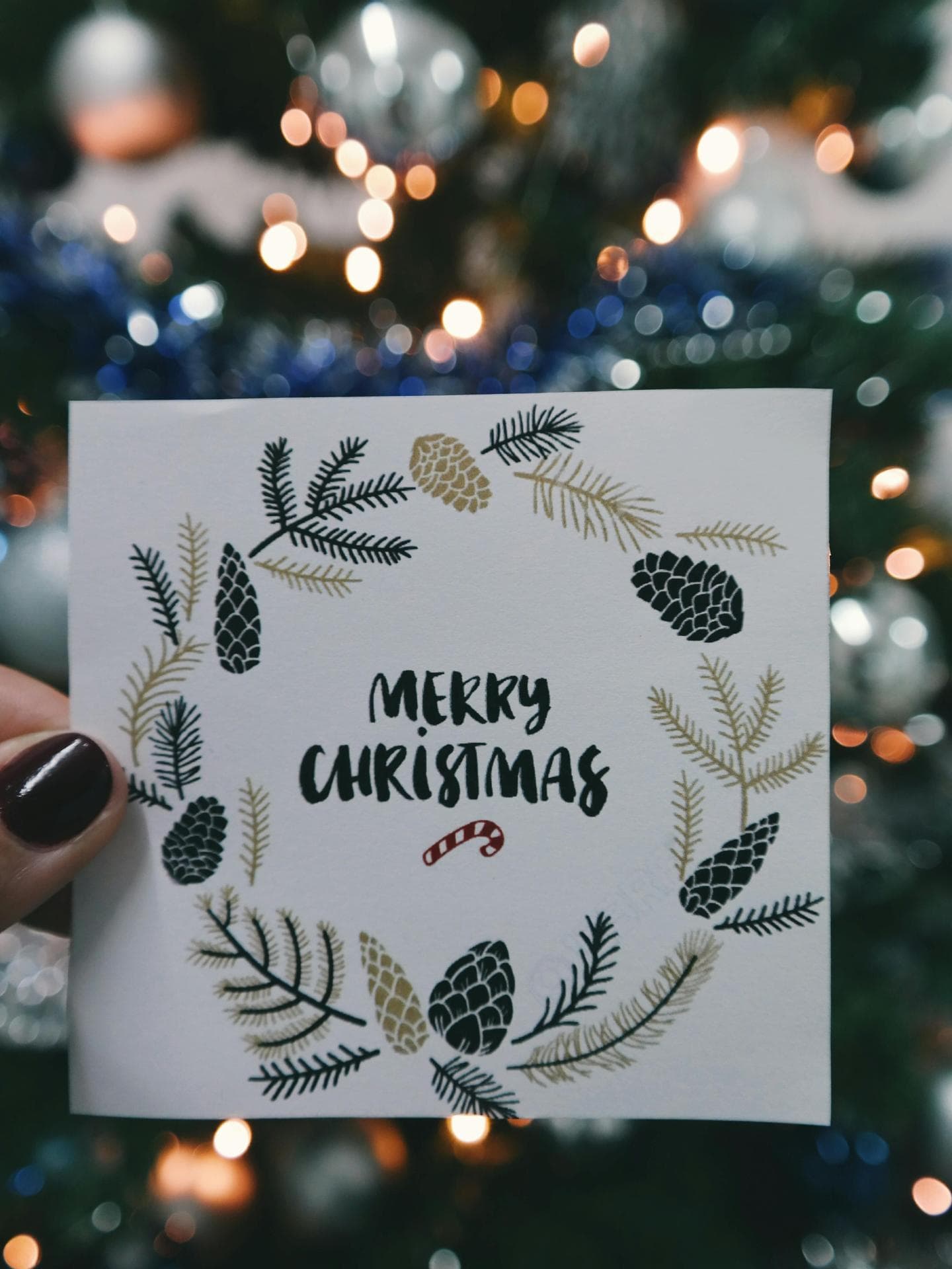 Grußkarte mit Aufschrift Merry Christmas