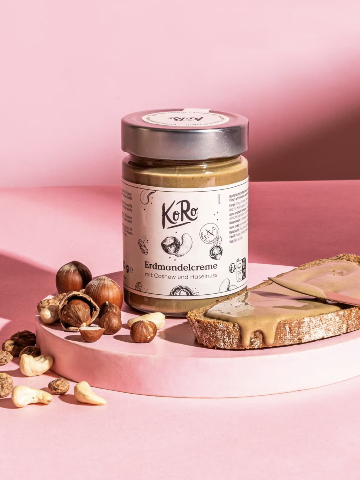 Erdmandelcreme mit Cashew und Haselnüssen von KoRo Erdmandelcreme mit Cashew und Haselnüssen von KoRo