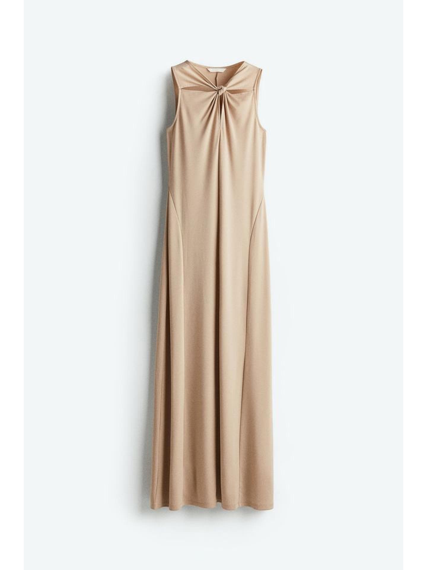 Kleid mit Knotendetail in Beige