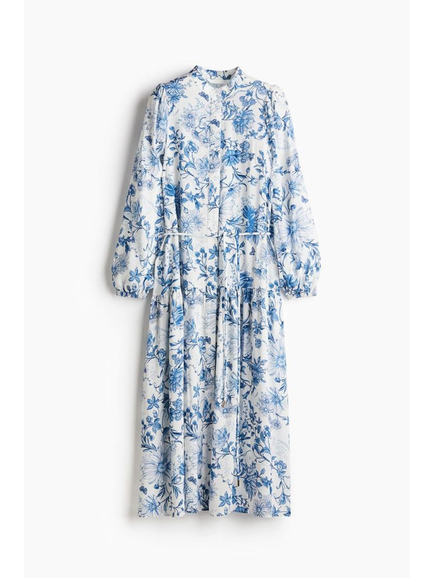 Langes Kleid mit Puffärmeln